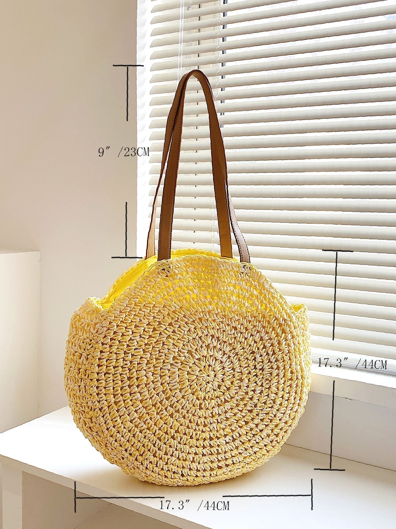 Futurecen - Minimalist Round Straw Bag  - Women Tote Bags