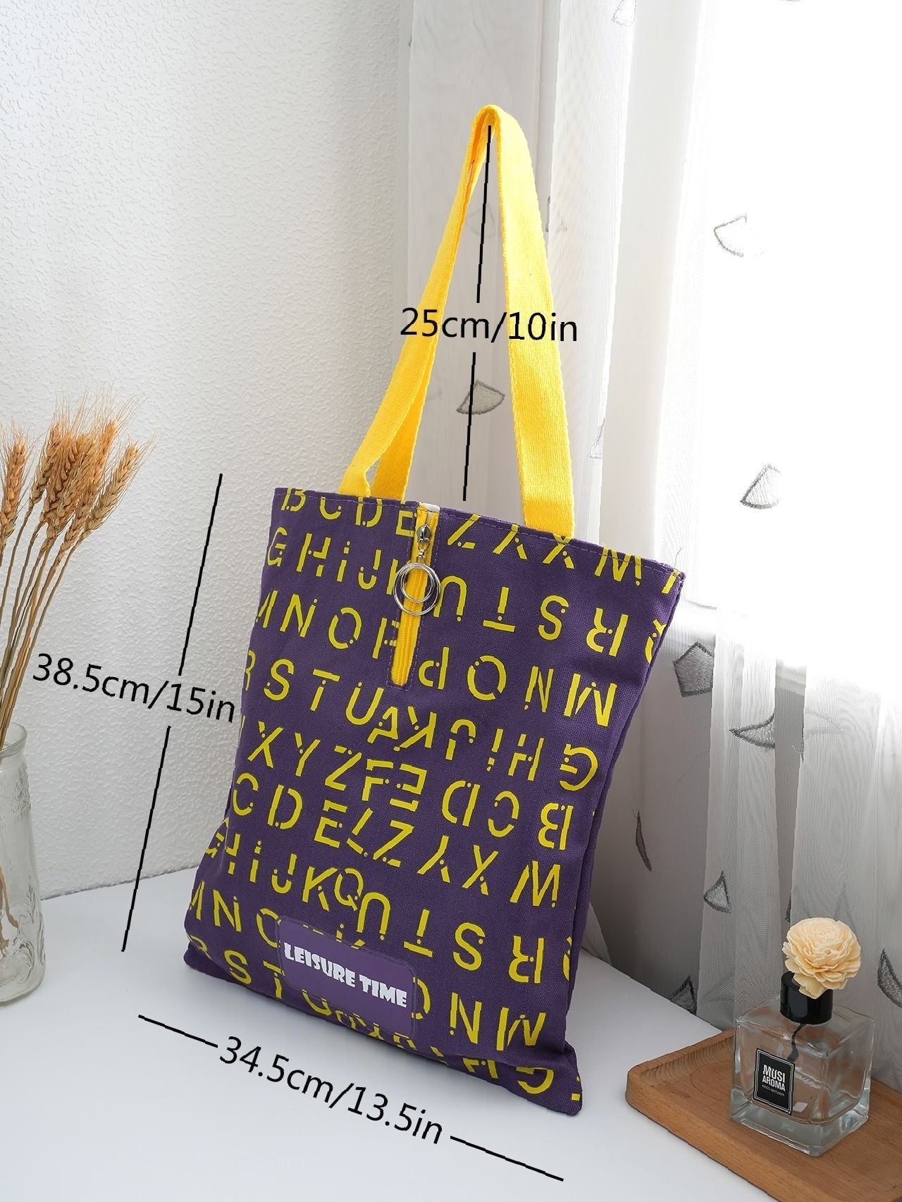 Futurecen - Letter Graphic Shoulder Tote Bag  - Women Tote Bags