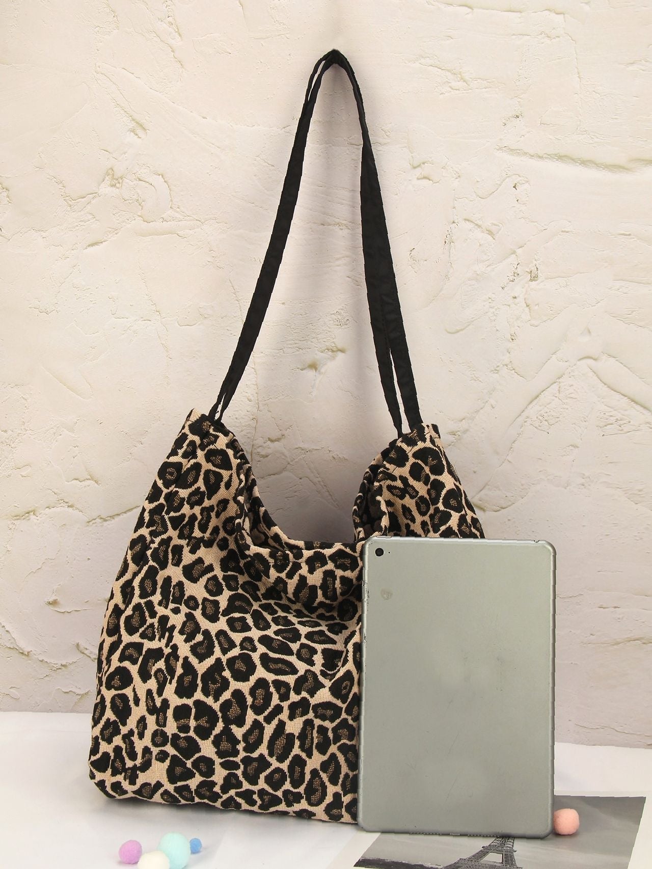 Futurecen - Leopard Print Large Capacity Shoulder Tote Bag  - Women Tote Bags