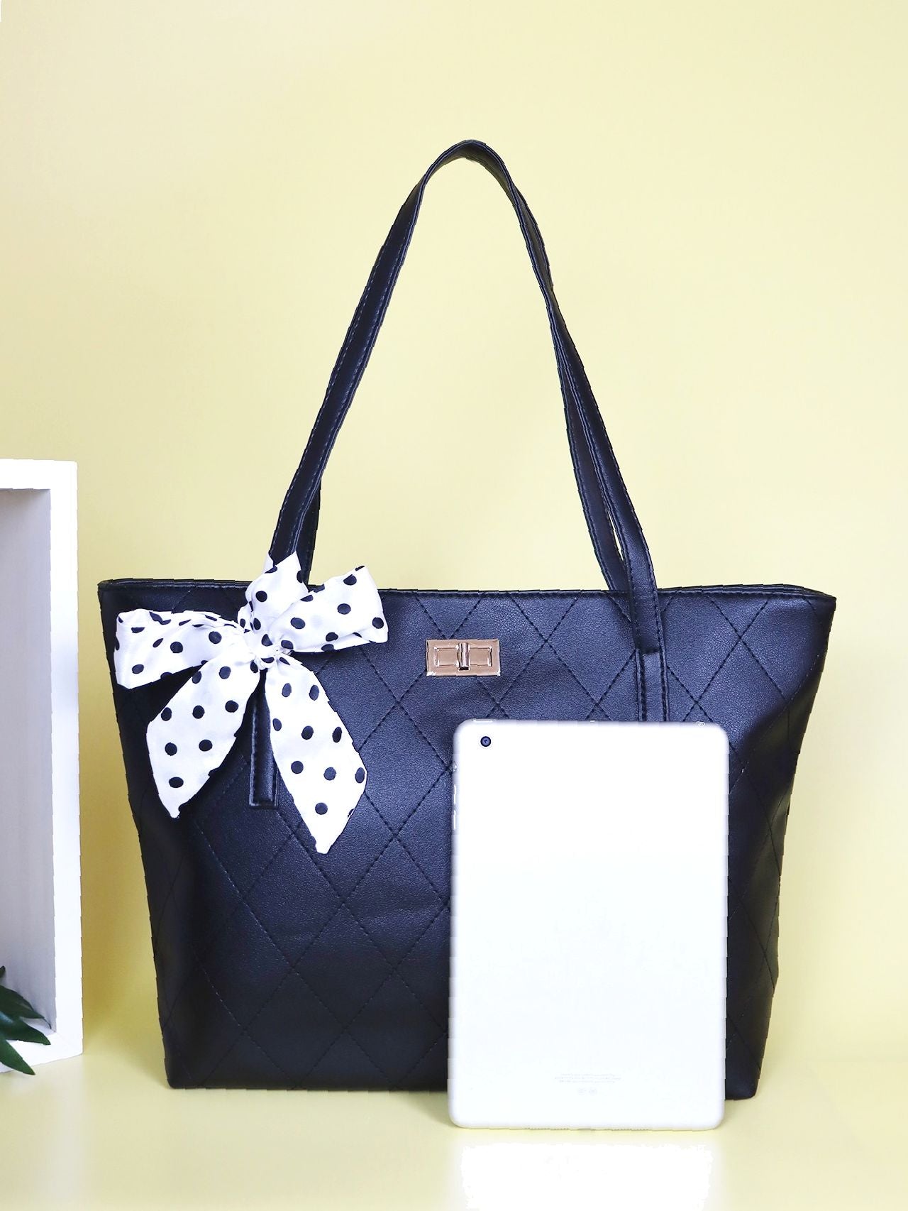 Futurecen - Polka Dot Twilly Scarf Tote Bag  - Women Tote Bags