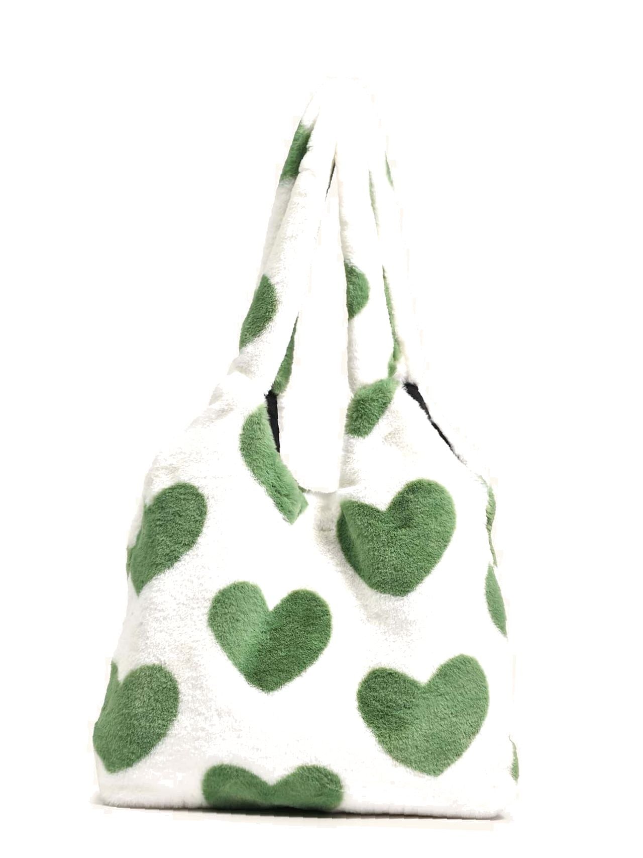 Futurecen - Heart Graphic Fluffy Tote Bag  - Women Tote Bags