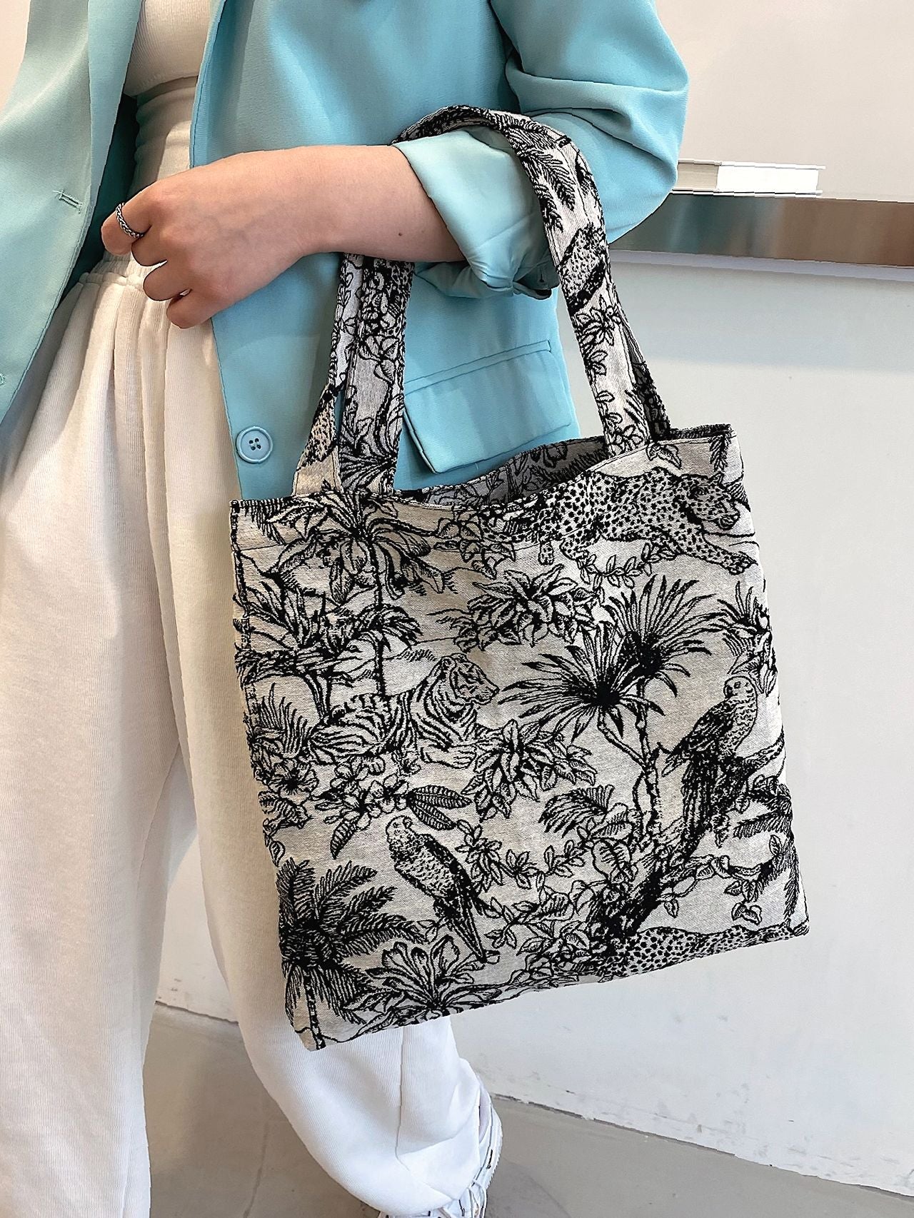 Futurecen - Tropical Graphic Shopper Bag  - Women Tote Bags