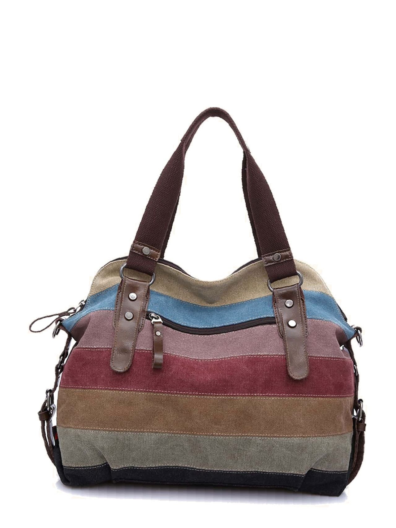 Futurecen - Color Block Tote Bag  - Women Tote Bags