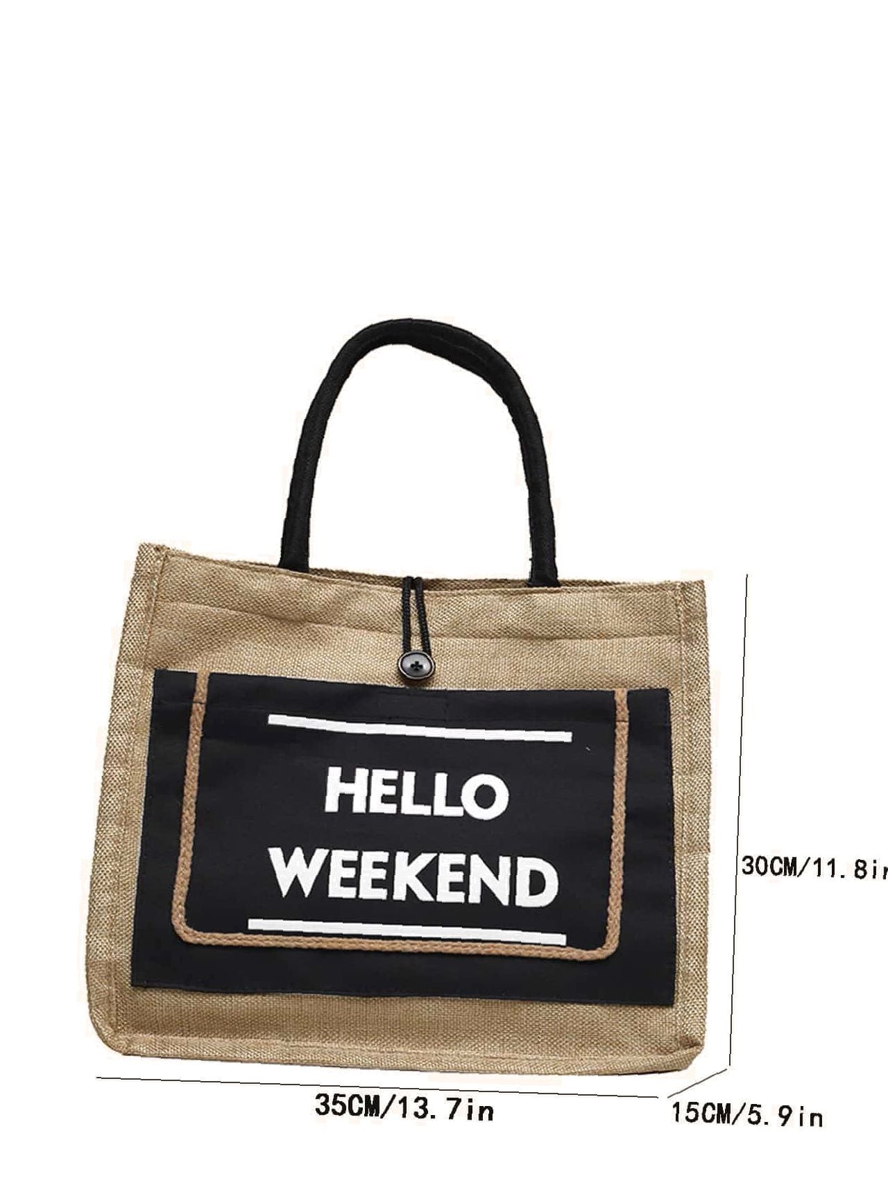 Futurecen - Slogan Graphic Top Handle Bag  - Women Tote Bags