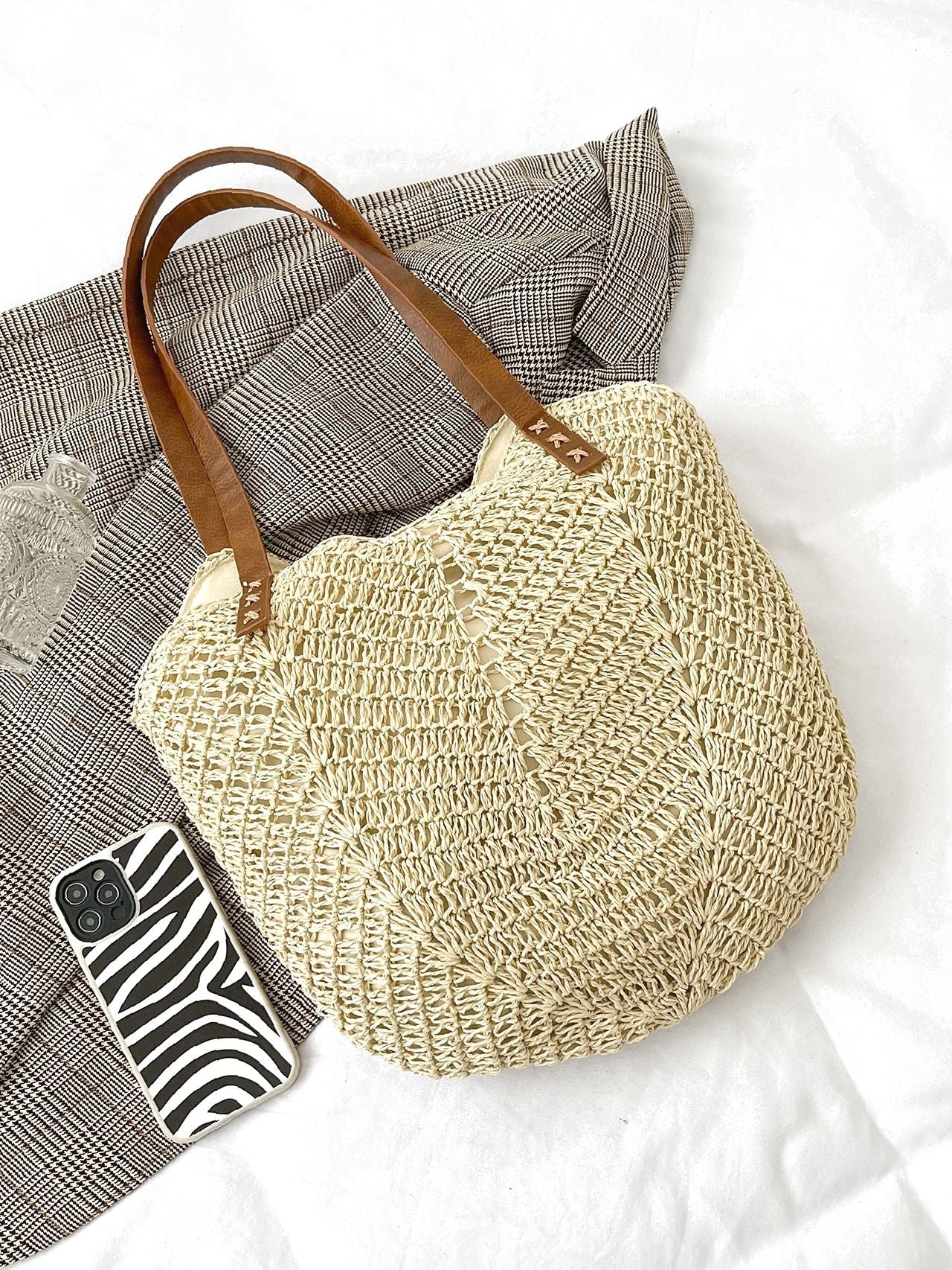 Futurecen - Minimalist Large Capacity Straw Bag  - Women Tote Bags