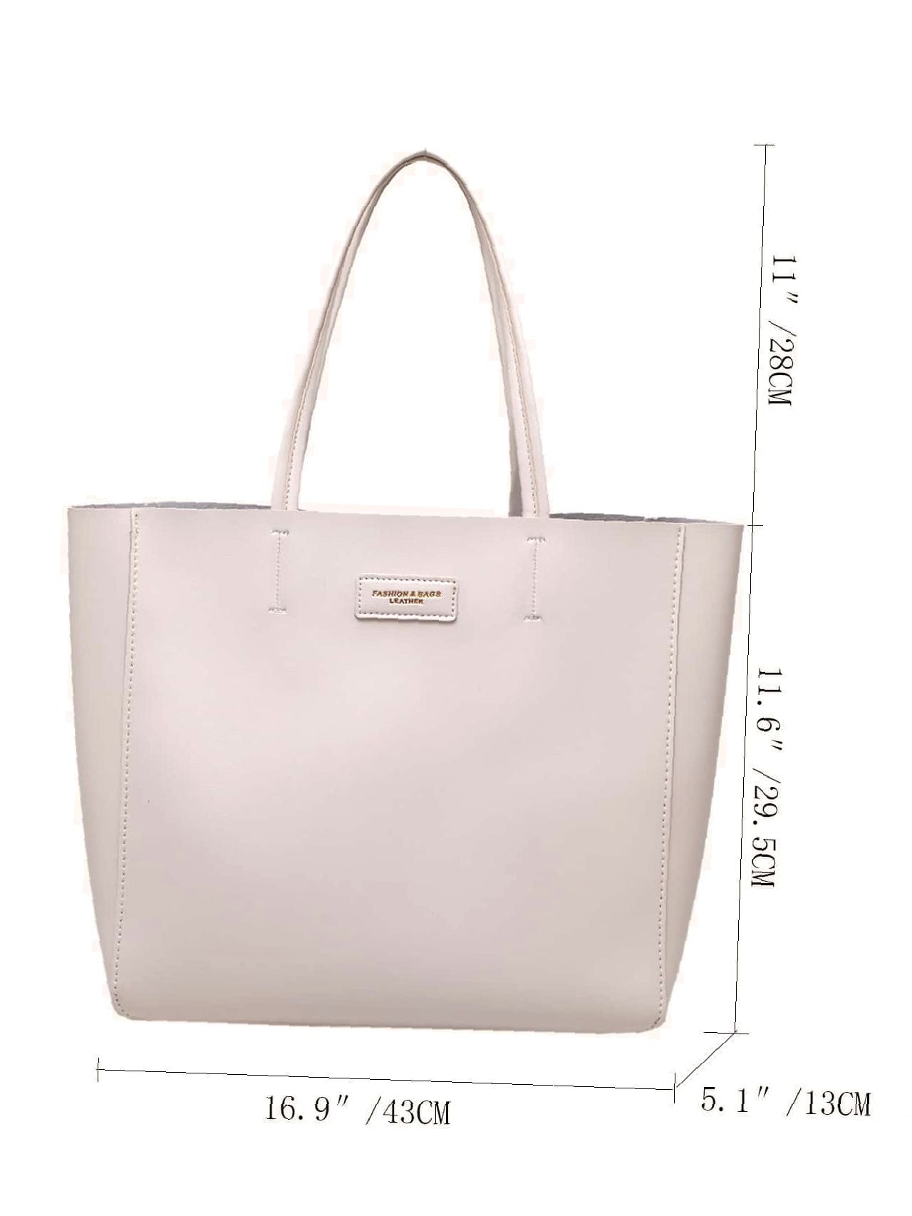 Futurecen - Letter Patch Shoulder Tote Bag  - Women Tote Bags