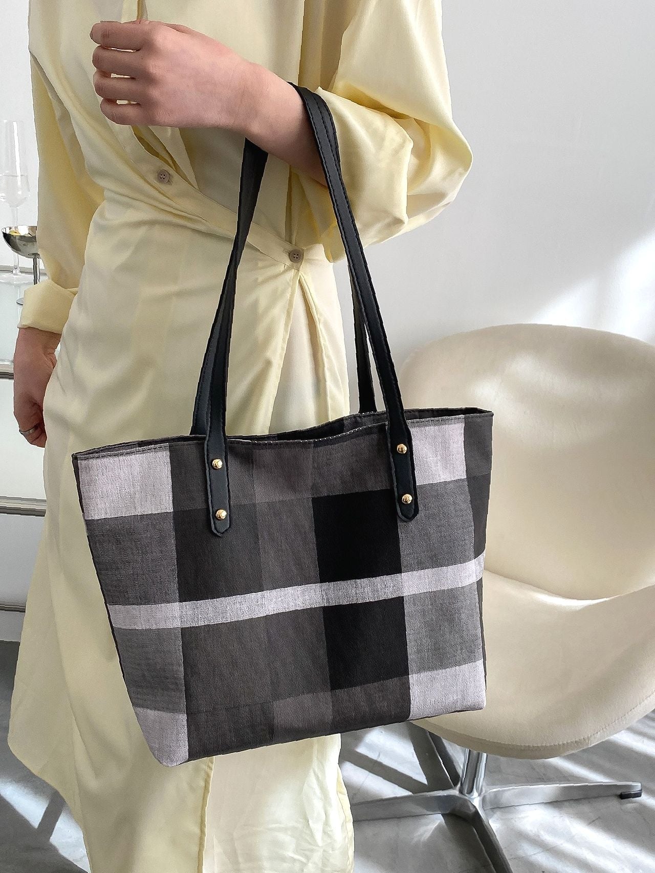 Futurecen - Colorblock Large Capacity Tote Bag  - Women Tote Bags