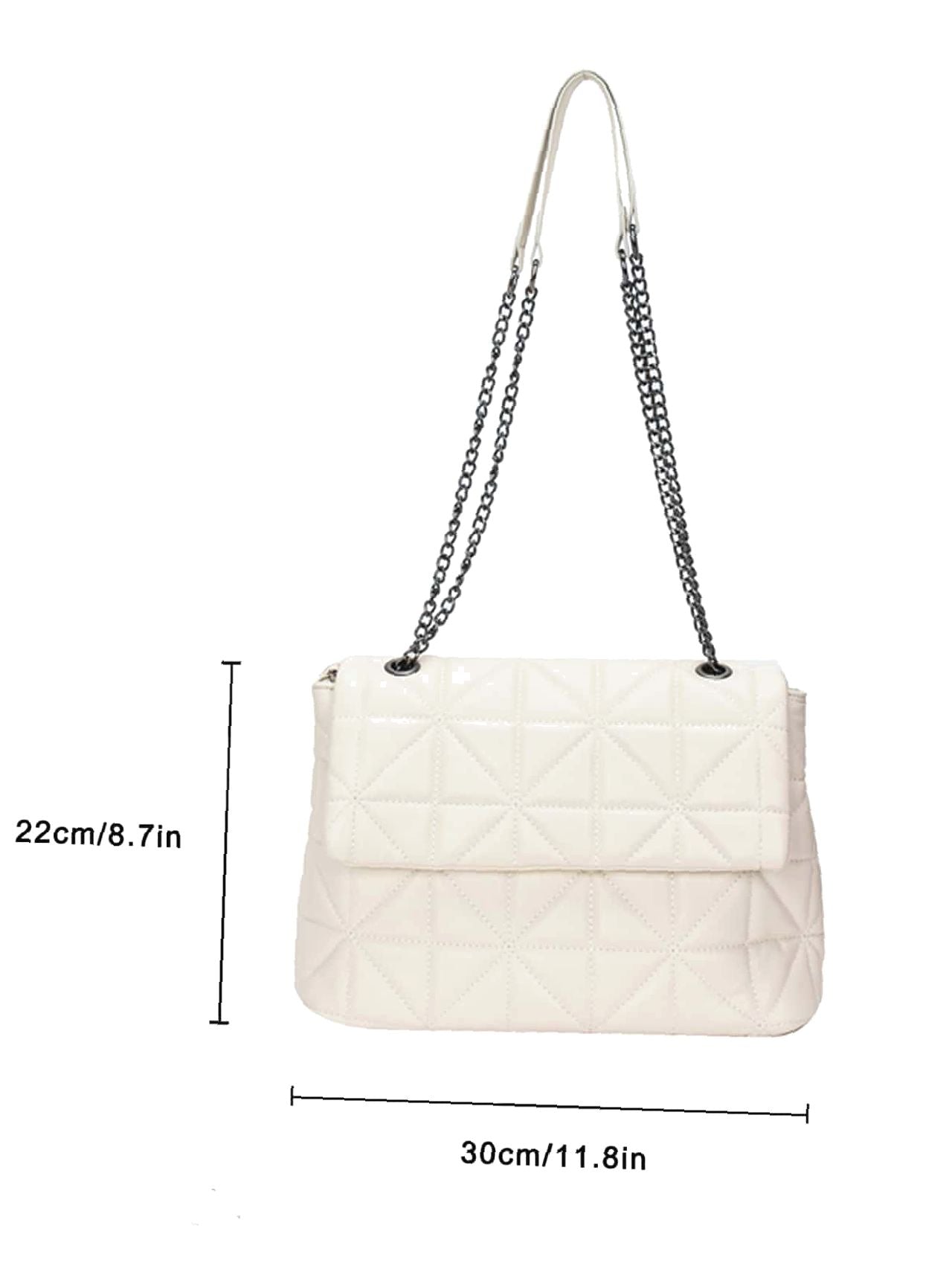 Futurecen - Quilted Flap Chain Square Bag  - Women Tote Bags