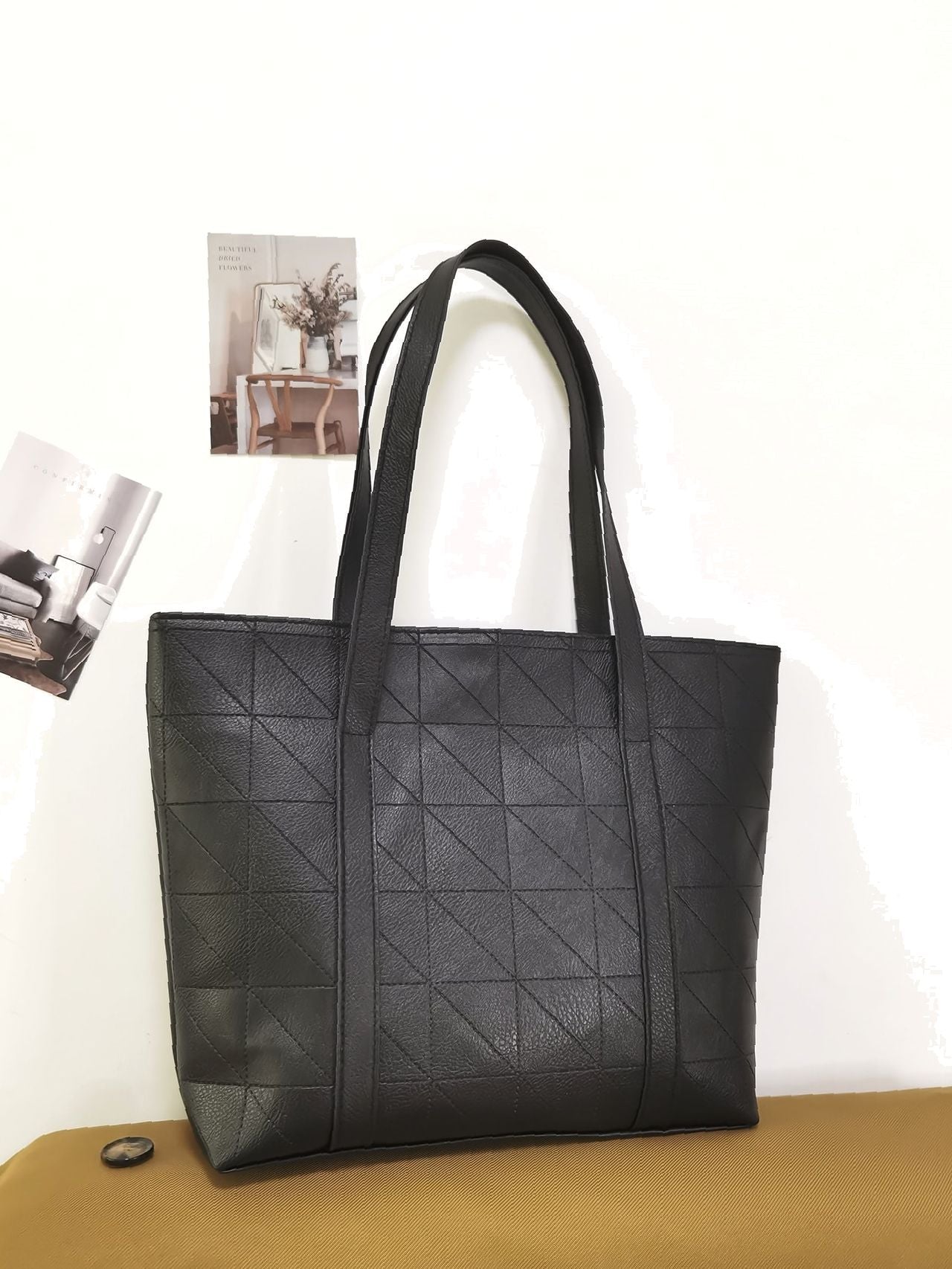 Futurecen - Minimalist Quilted Shoulder Tote Bag  - Women Tote Bags