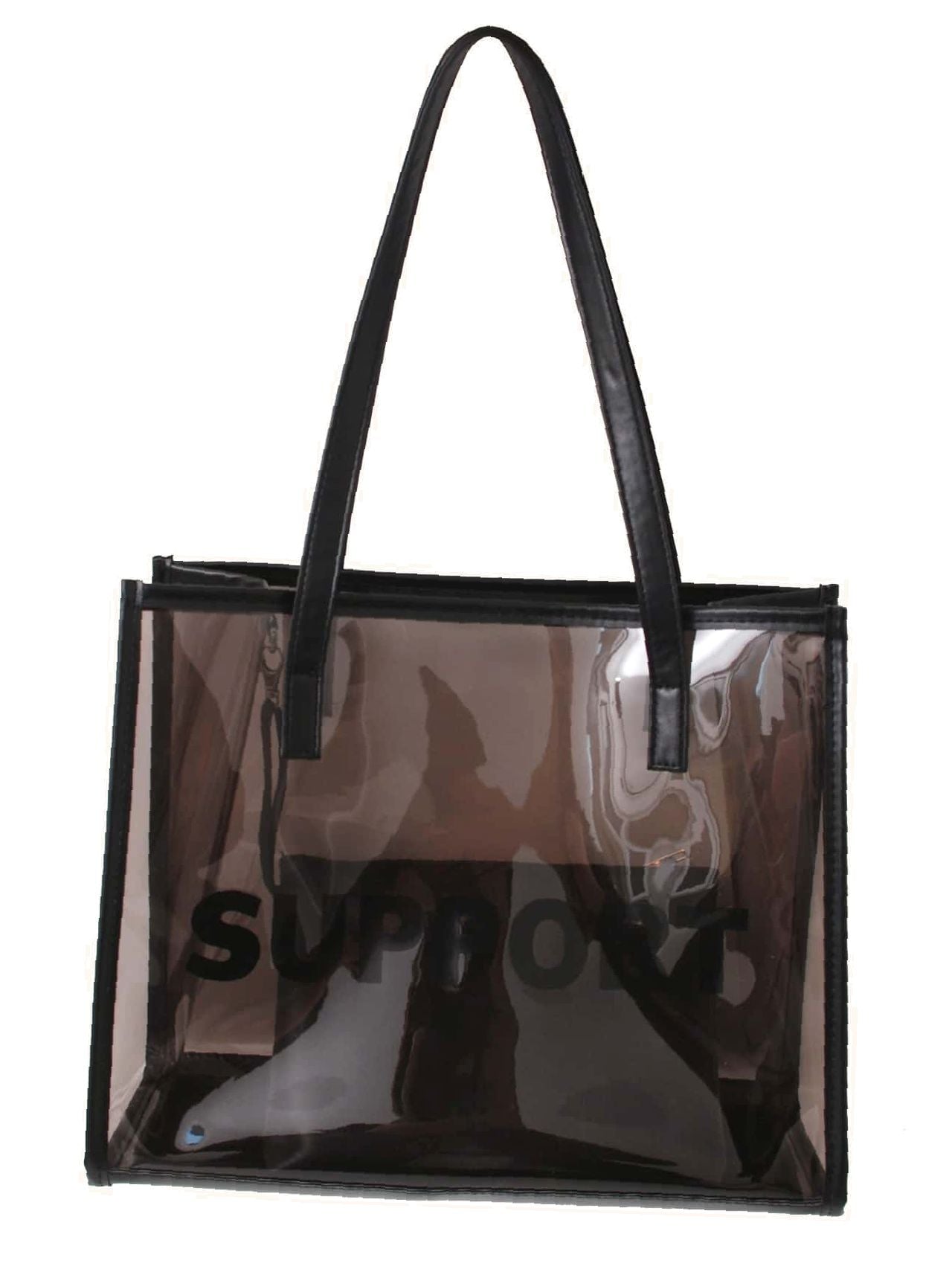 Futurecen - Letter Graphic Tote Bag with Inner Pouch  - Women Tote Bags