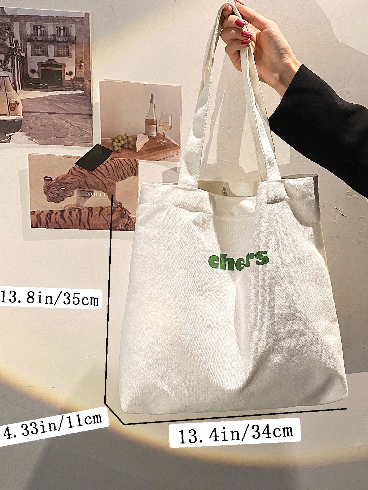 Futurecen - Letter Graphic Shopper Bag  - Women Tote Bags