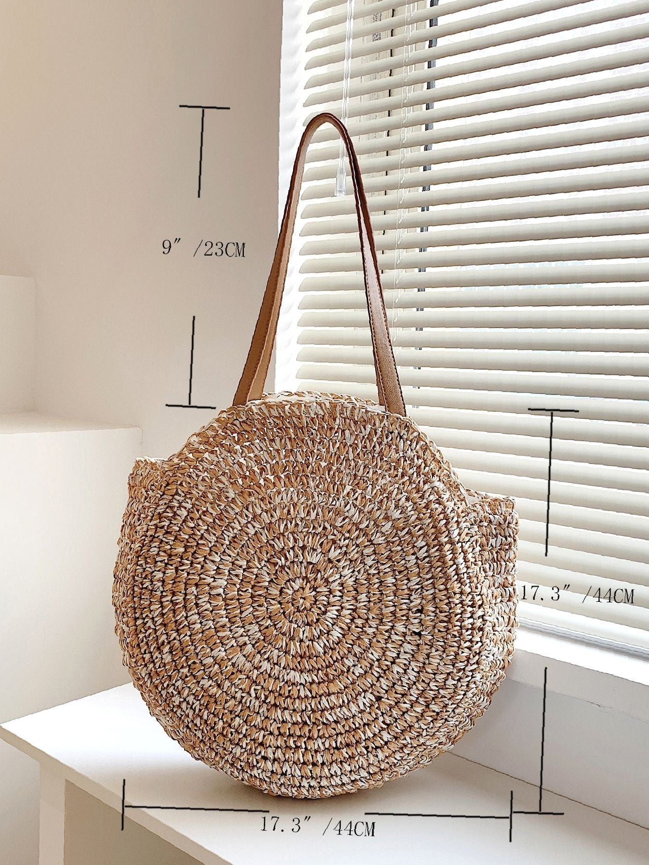 Futurecen - Minimalist Round Straw Bag  - Women Tote Bags