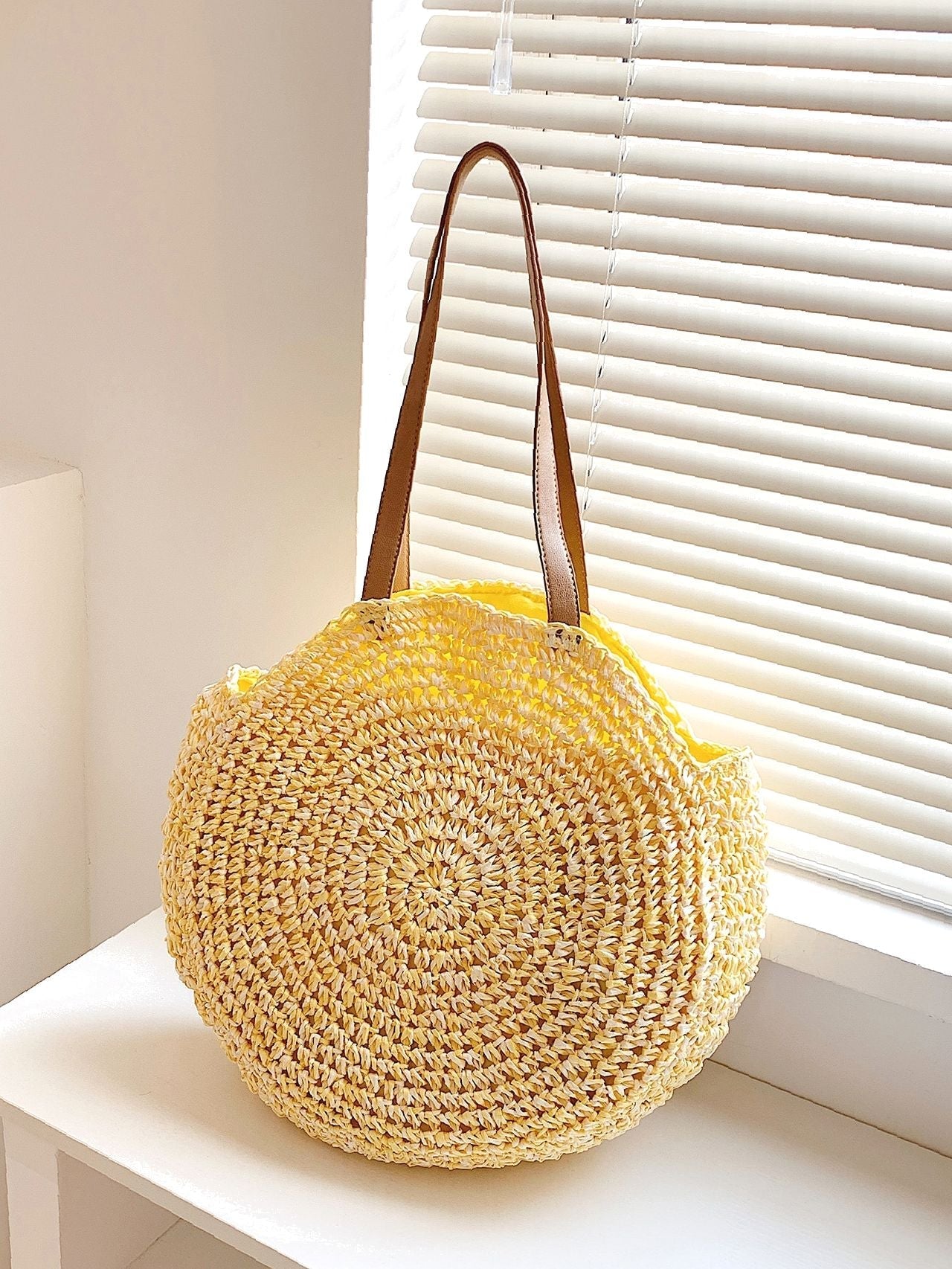 Futurecen - Minimalist Round Straw Bag  - Women Tote Bags