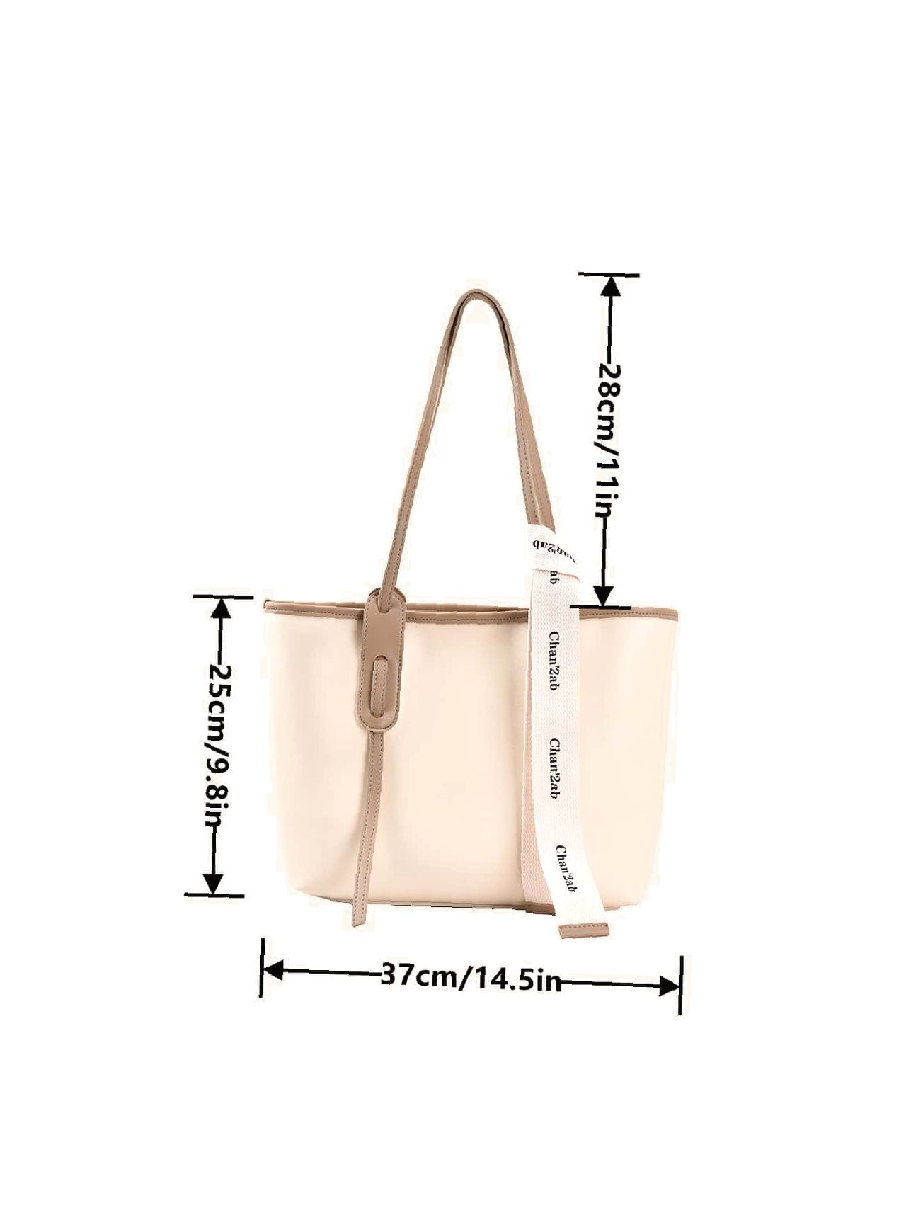 Futurecen - Letter Graphic Knot Decor Tote Bag  - Women Tote Bags