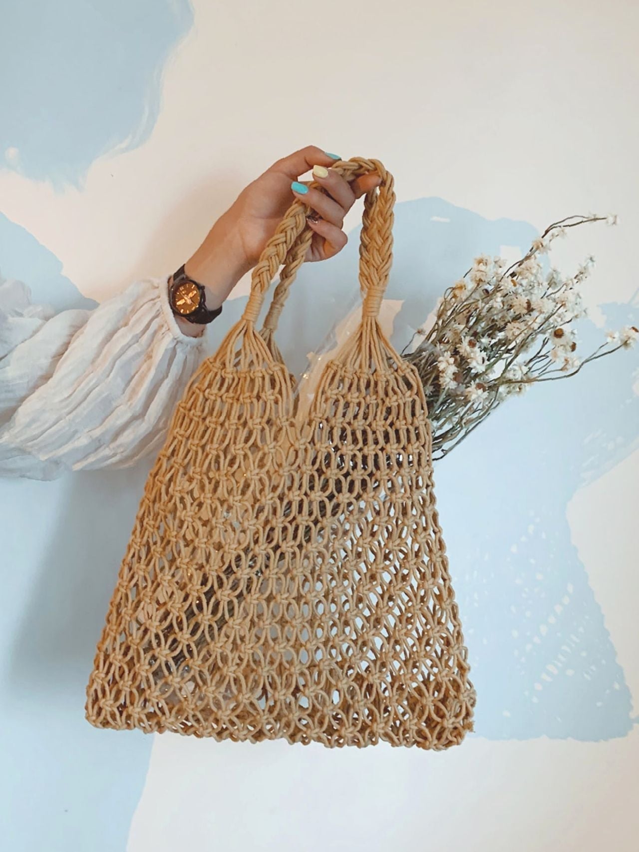 Futurecen - Minimalist Hollow Out Straw Bag  - Women Tote Bags