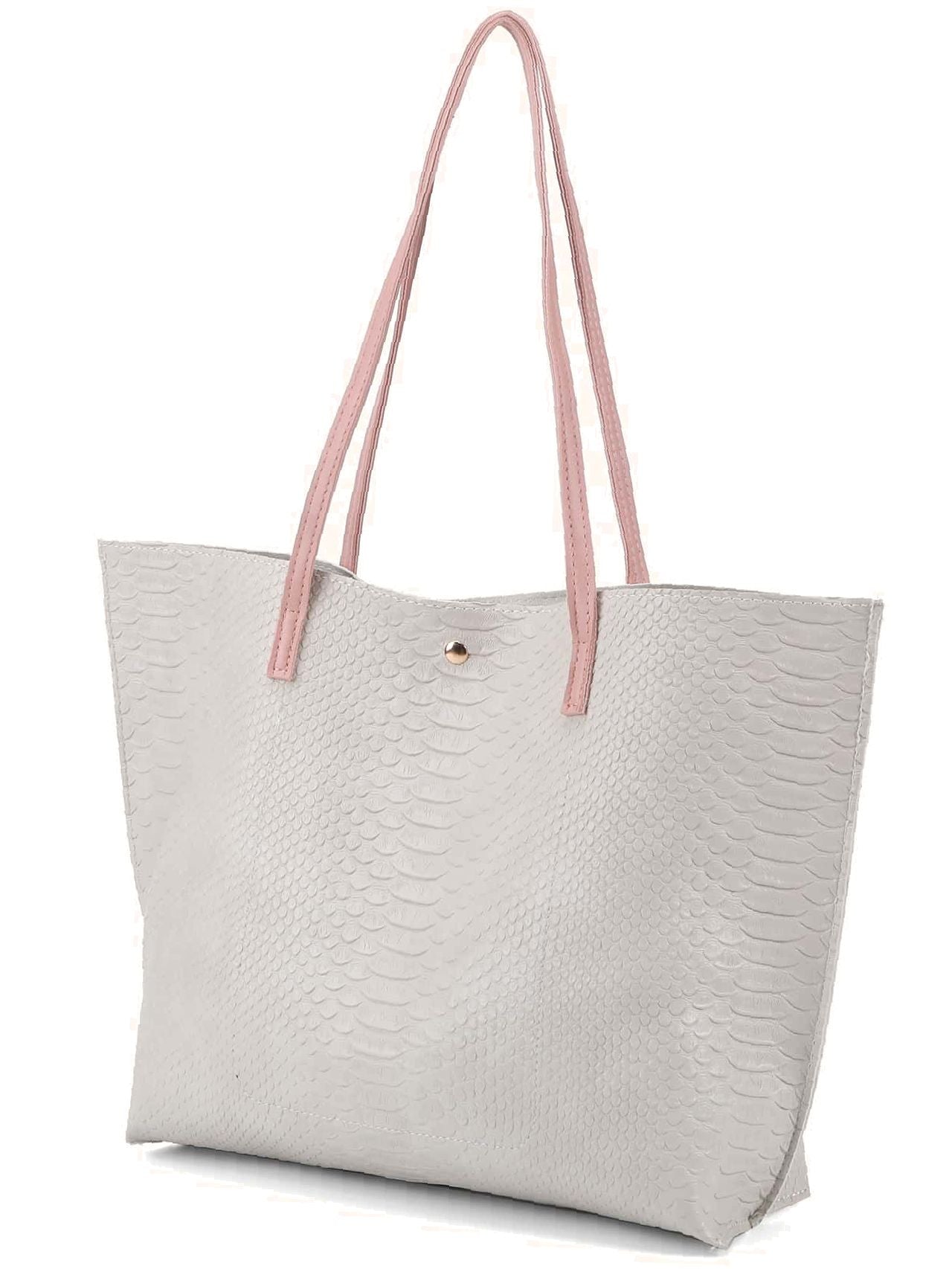 Futurecen - Pebble Embossed Tassel Decor Tote Bag  - Women Tote Bags