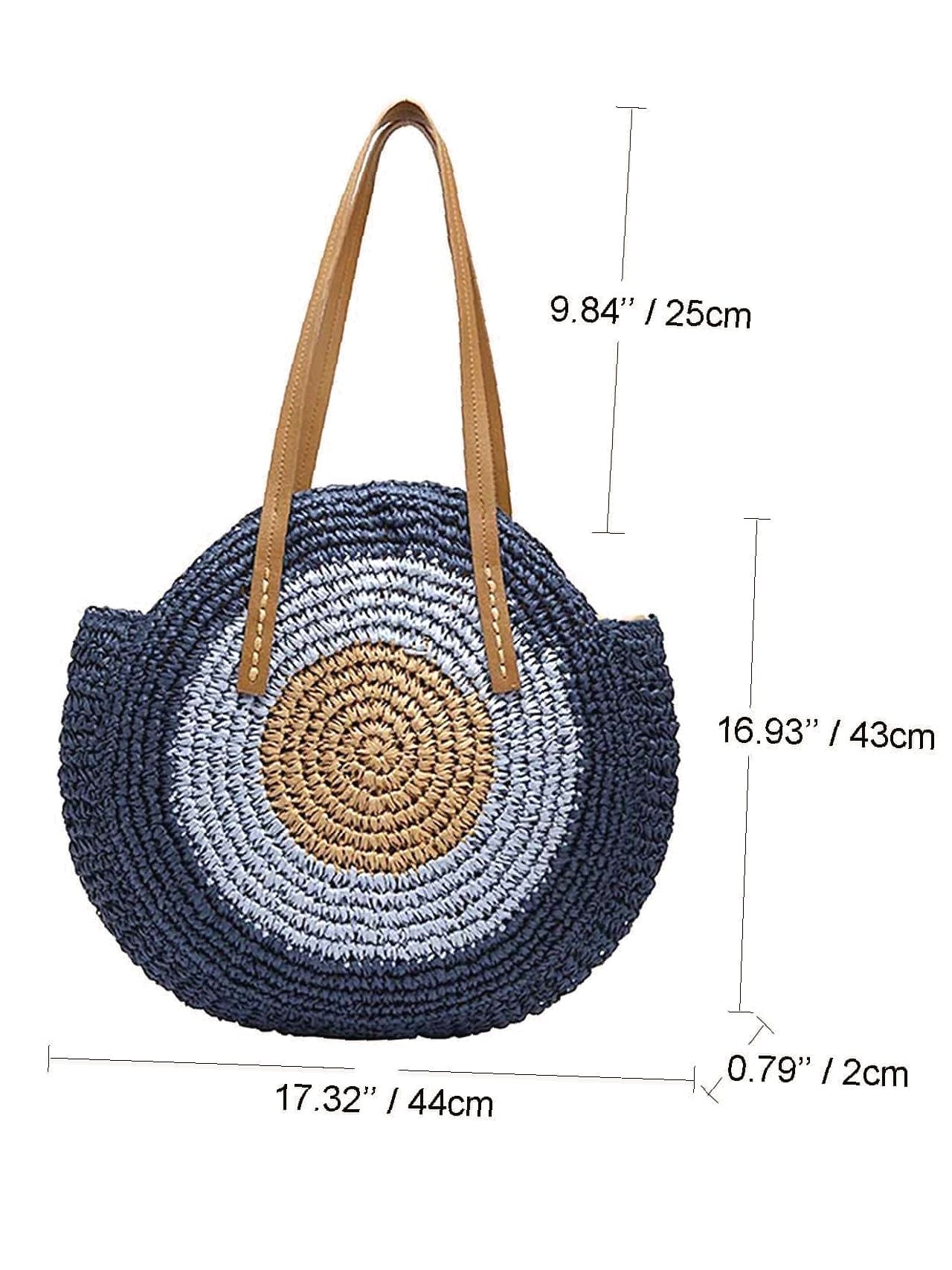 Futurecen - Circle Straw Shoulder Tote Bag  - Women Tote Bags