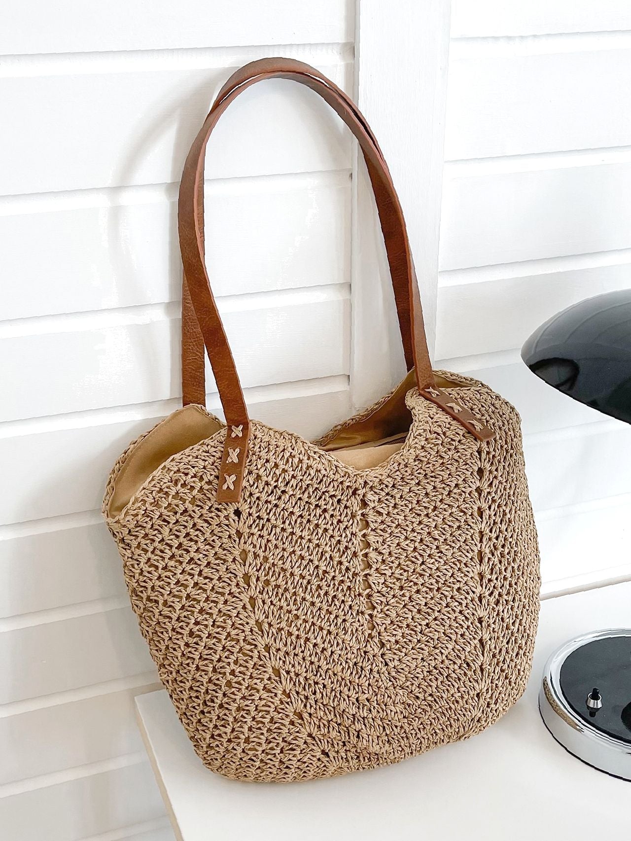 Futurecen - Minimalist Large Capacity Straw Bag  - Women Tote Bags