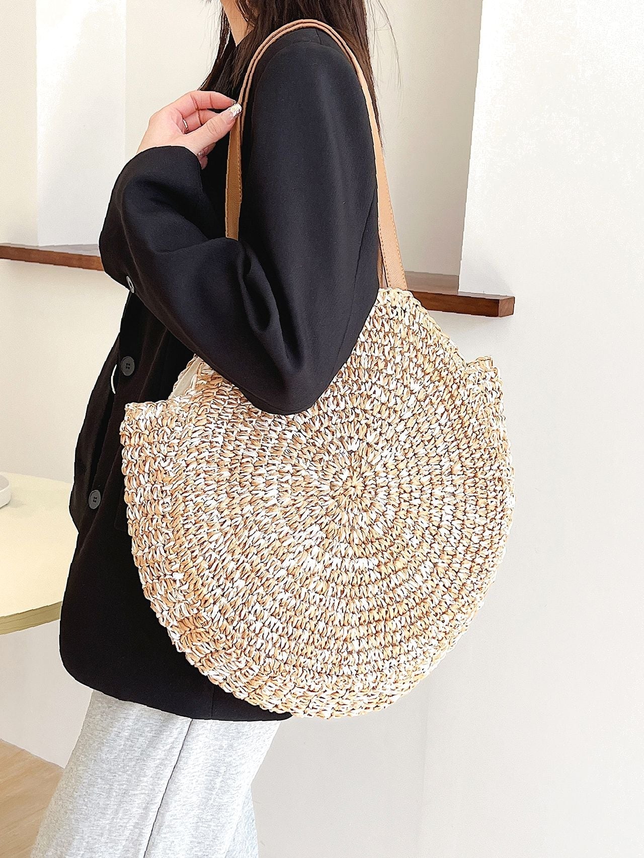 Futurecen - Straw Circle Bag  - Women Tote Bags