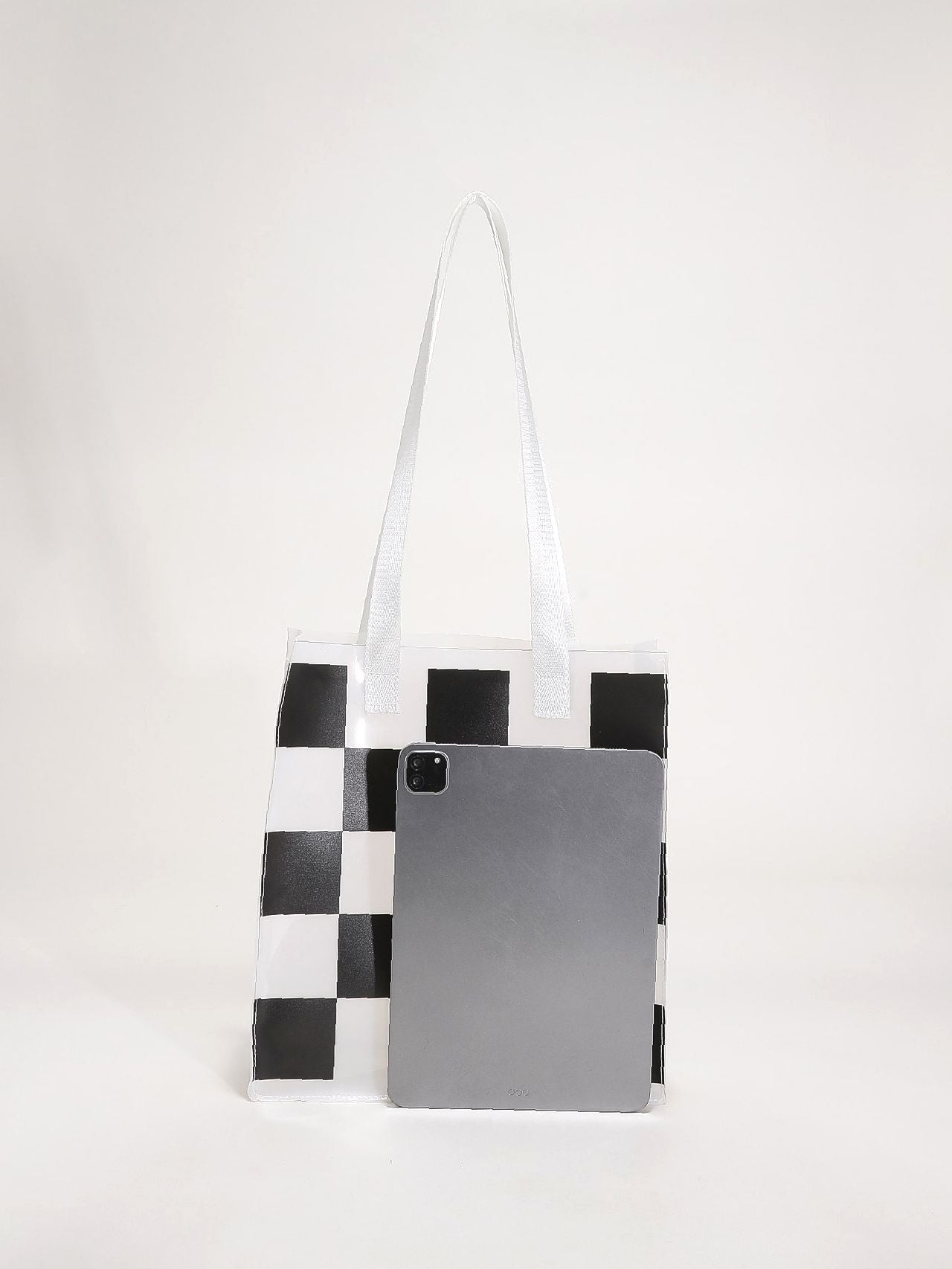 Futurecen - Clear Checkered Graphic Tote Bag  - Women Tote Bags