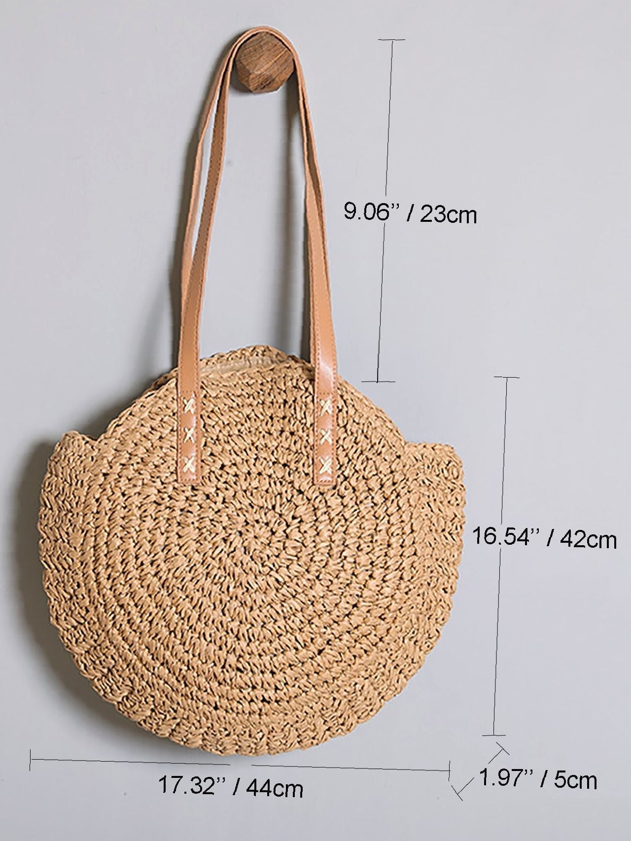 Futurecen - Circle Straw Shoulder Tote Bag  - Women Tote Bags