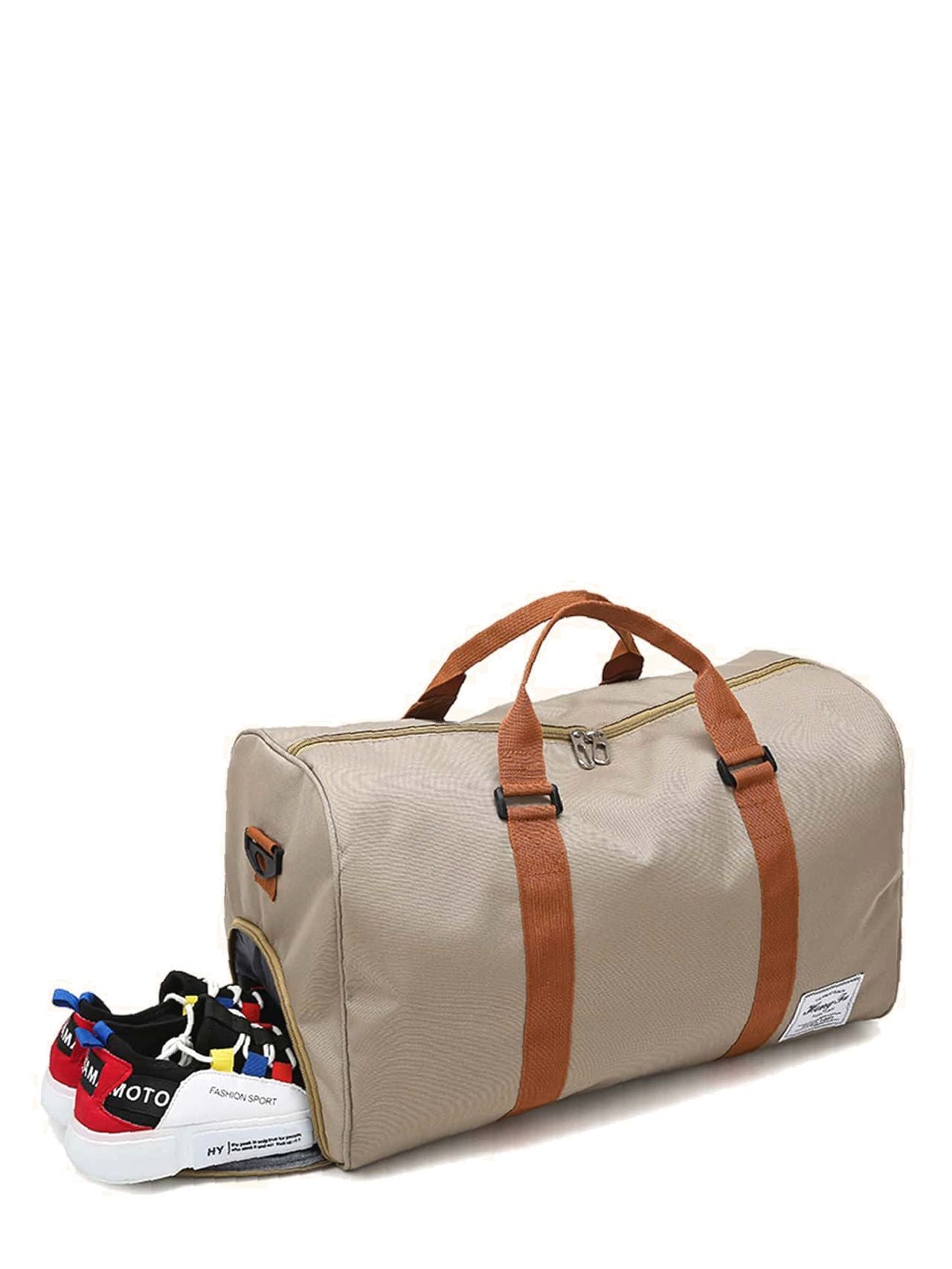 Futurecen - Letter Patched Large Capacity Duffel Bag  - Women Tote Bags