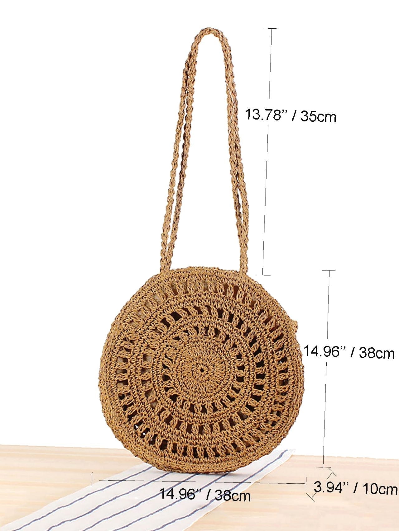 Futurecen - Minimalist Hollow Out Straw Bag  - Women Tote Bags