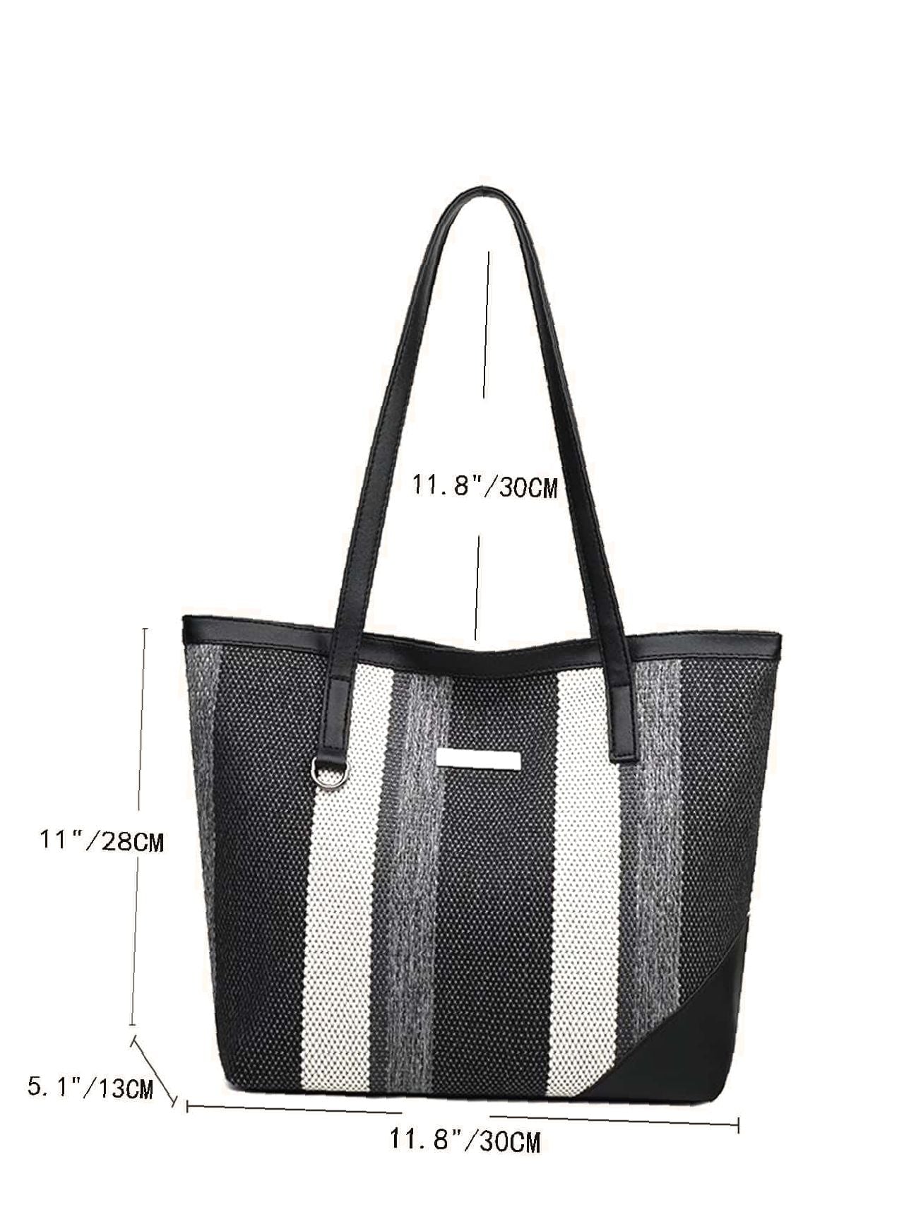 Futurecen - Color Block Large Capacity Tote Bag  - Women Tote Bags