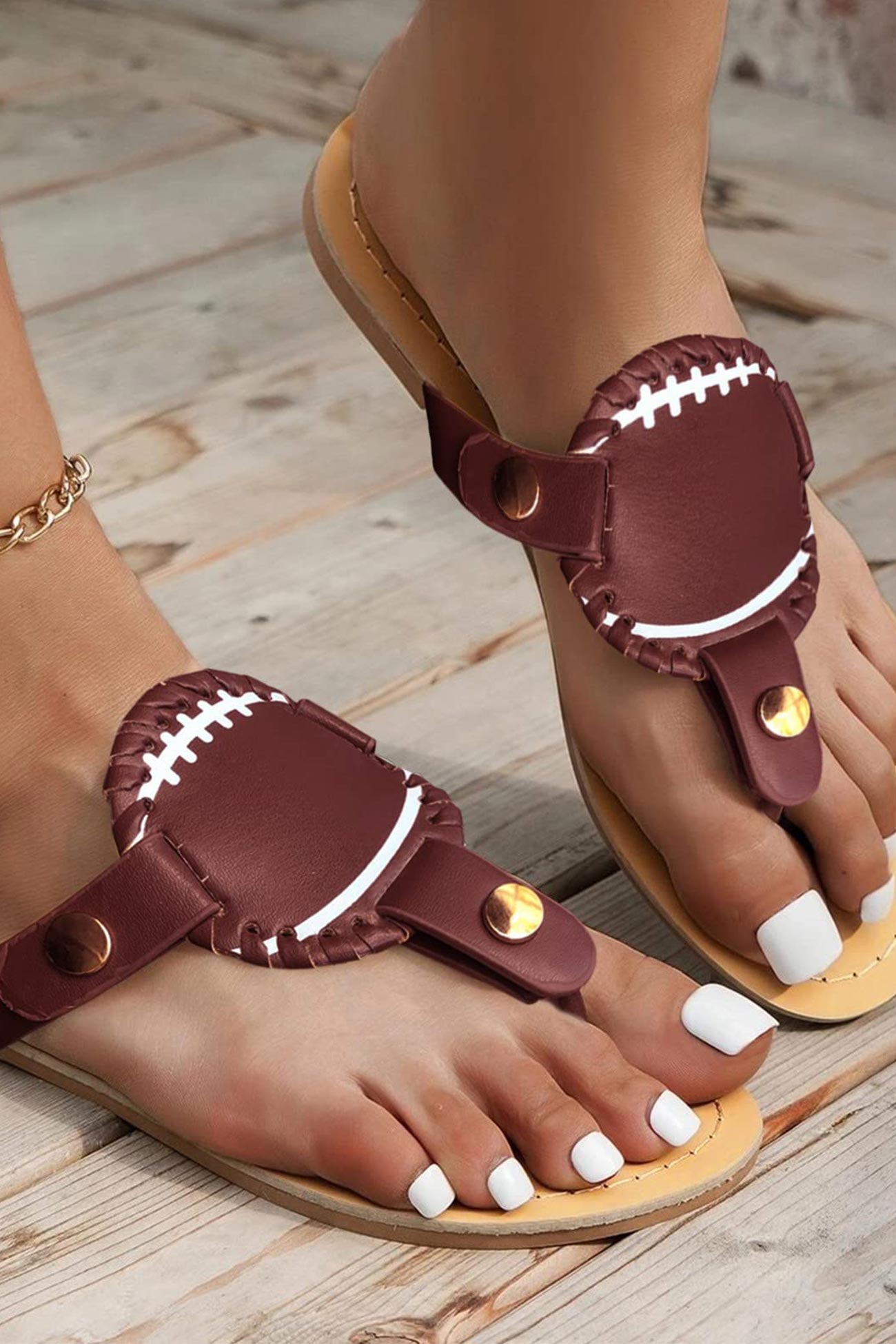 Baseball Flip-Flop Flat Sandals