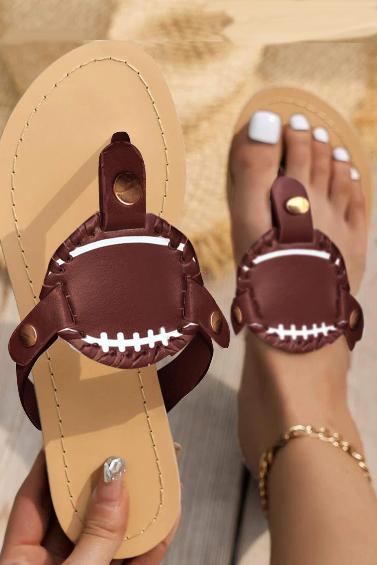 Baseball Flip-Flop Flat Sandals