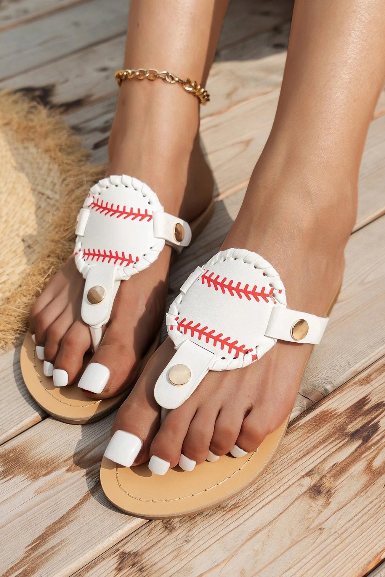 Baseball Flip-Flop Flat Sandals