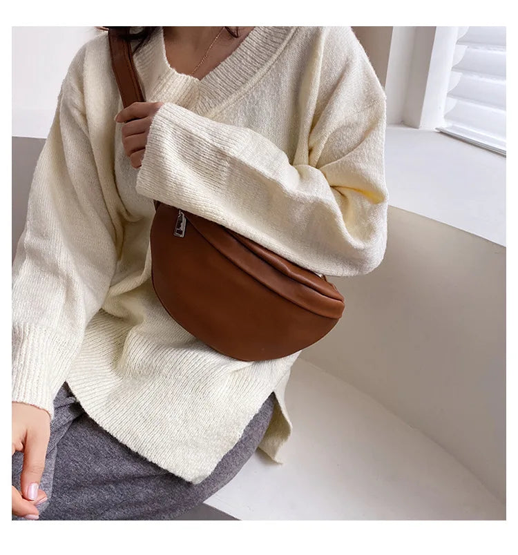 Futurecen Casual Waist Bag Women Chest Bag Shoulder Bags Female PU Leather Belt Bags Female  Fanny Pack