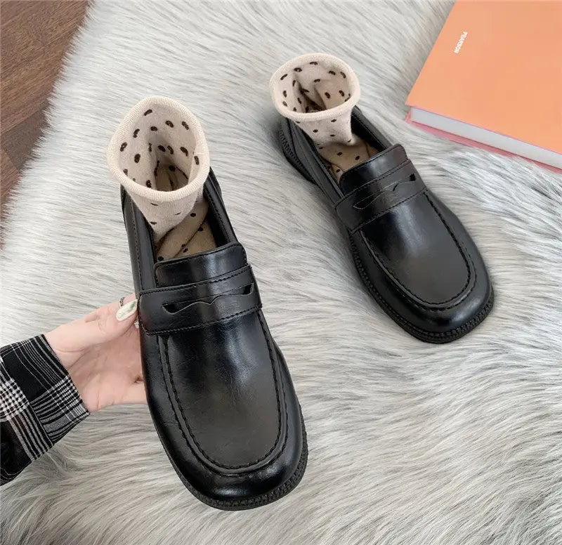 Futurecen Loafers Women Jk Uniform Shoes Uwabaki Japanese JK Round Toe Women Girls School Students Mary Janes Lolita Brown Cosplay Shoes