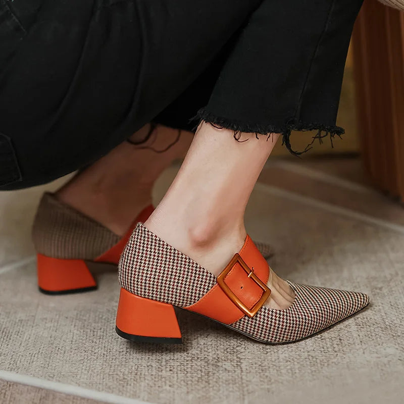 Mary Jane Shoes Woman Fashion Spring Brand Design Women Pumps High Heels Femme Pointed Toe Party Ladies Shoes Heels Women