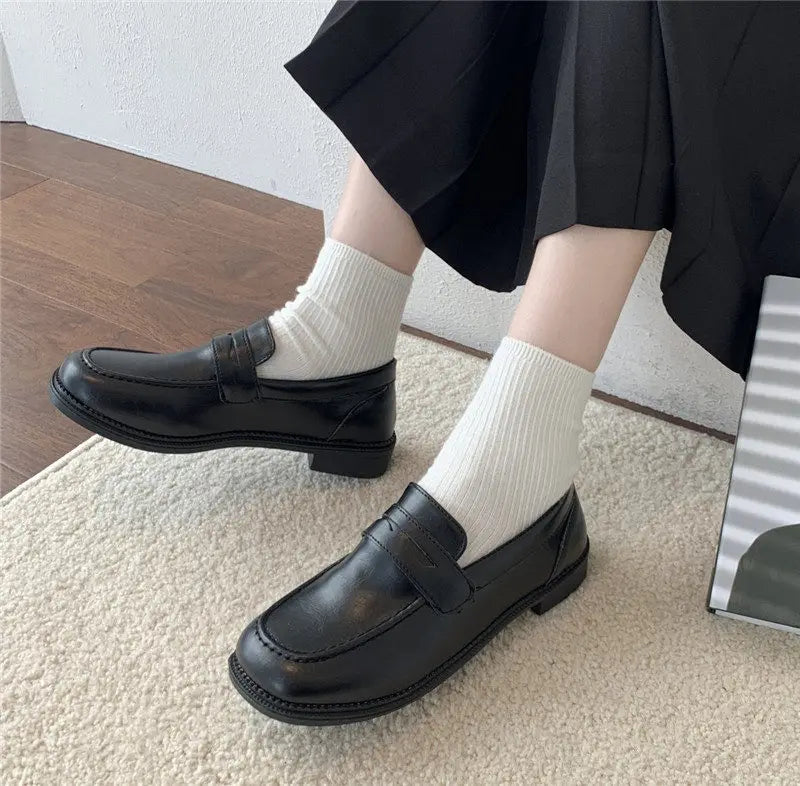 Futurecen Loafers Women Jk Uniform Shoes Uwabaki Japanese JK Round Toe Women Girls School Students Mary Janes Lolita Brown Cosplay Shoes