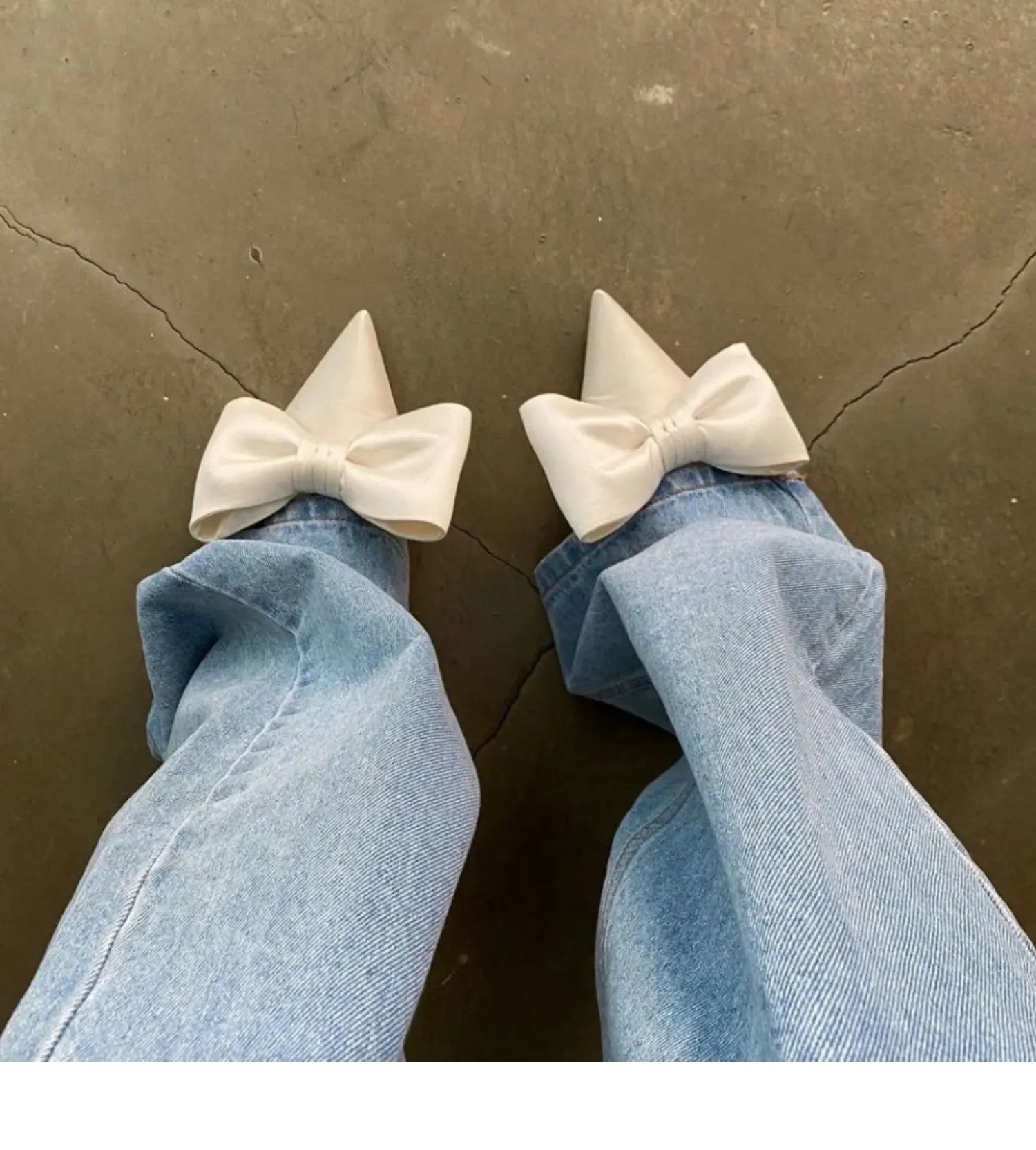 Summer Women's Slippers Bowknot Cat Heel Low Heel Mid Heel Pointed Toe Shoes Slippers High Heels