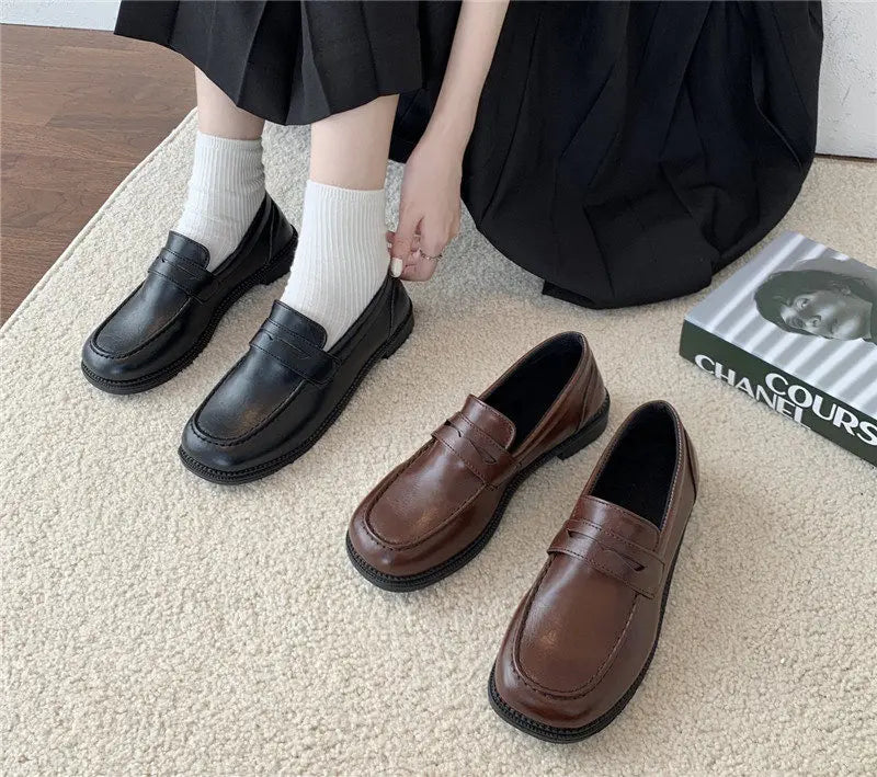 Futurecen Loafers Women Jk Uniform Shoes Uwabaki Japanese JK Round Toe Women Girls School Students Mary Janes Lolita Brown Cosplay Shoes