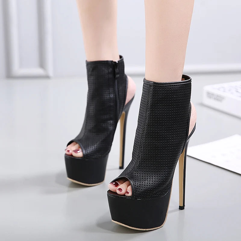 Peep Toe Cut-outs Women Sandals Pumps Shoes Sexy Thin Heels Gladiator Sandals Women Plus size 35-40