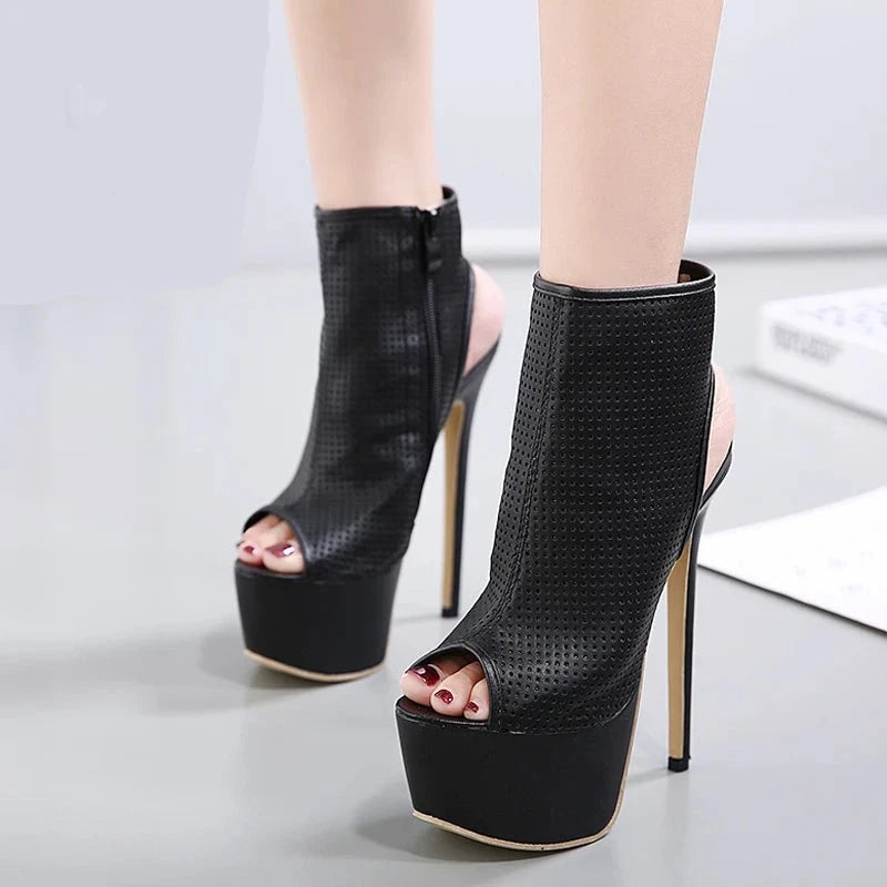 Peep Toe Cut-outs Women Sandals Pumps Shoes Sexy Thin Heels Gladiator Sandals Women Plus size 35-40