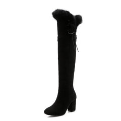 Futurecen  Female Snow Boots Winter Warm Shoes Woman Suede Over the Knee High Booties Shoes High Quality  New Arrival Plush