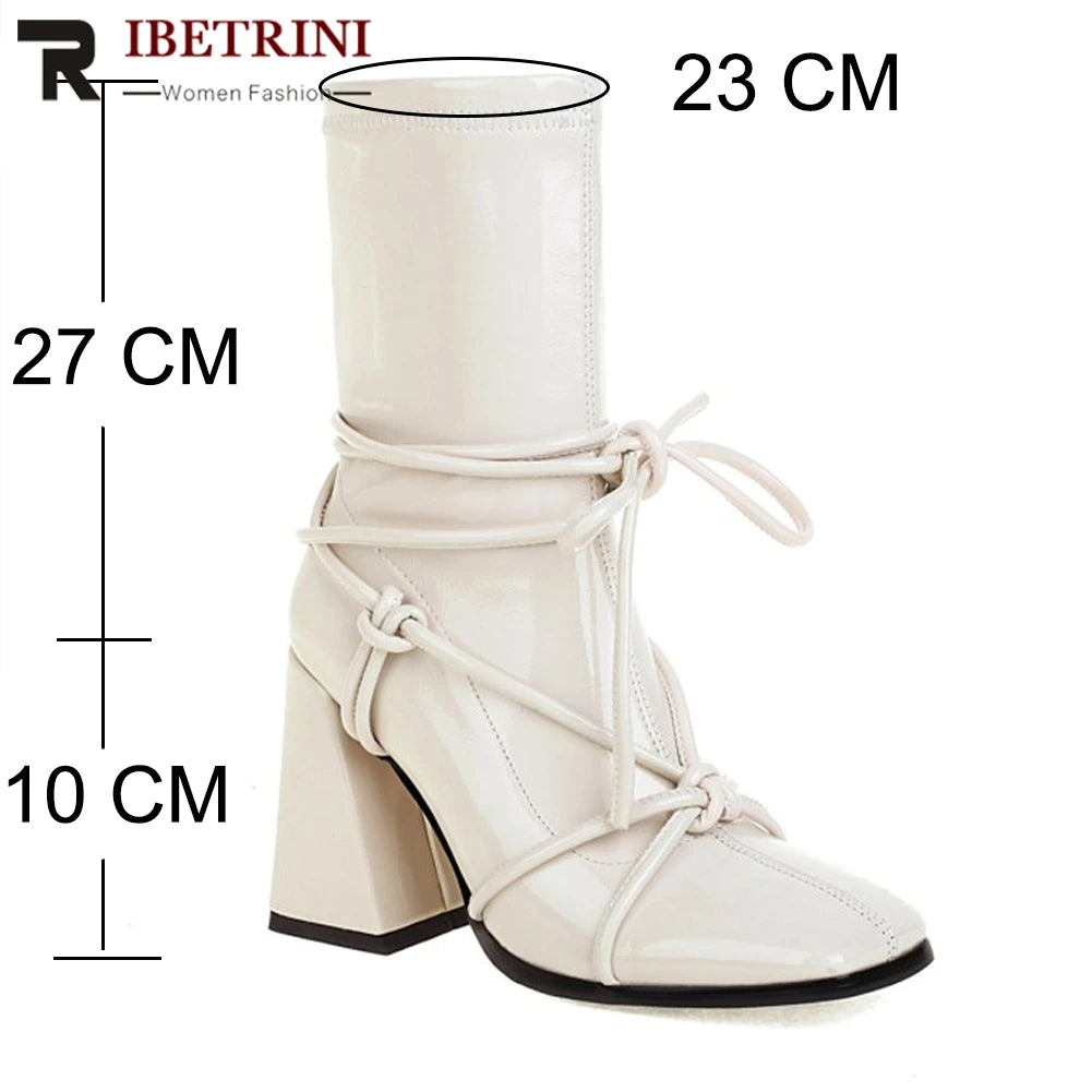 Futurecen  Female Boots New Arrivals Ladies Ankle Boots Narrow Band Cross Toe Design Fashion Chelsea Boots Good Quality Elegant Shoes