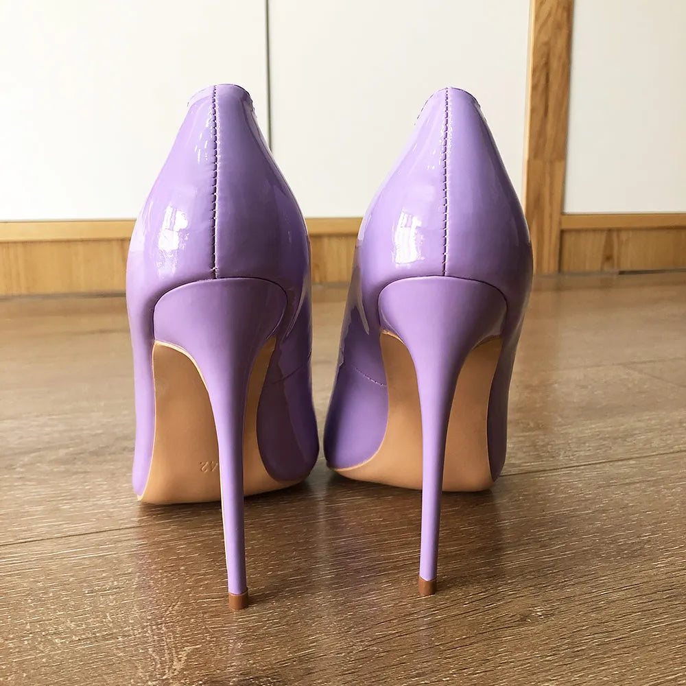 Futurecen Classic Design Women Pointed Toe High Heel Shoes Elegant OL Ladies Fashion Slip on Pumps Chic Stilettos Light Purple