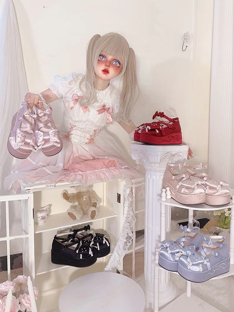 ♡ Good Night ♡ - Satin Flat Platforms