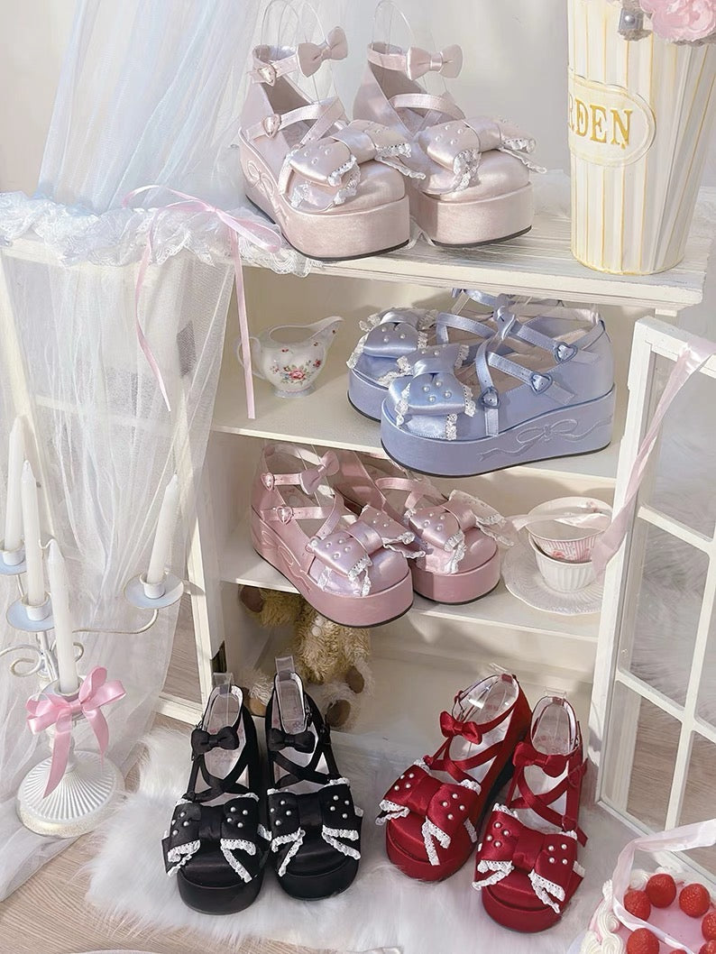 ♡ Good Night ♡ - Satin Flat Platforms