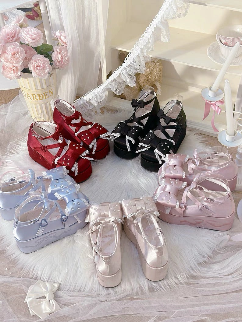 ♡ Good Night ♡ - Satin Flat Platforms