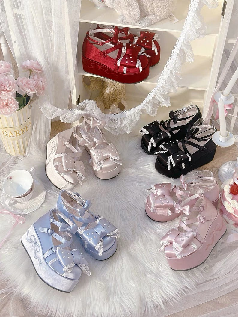 ♡ Good Night ♡ - Satin Flat Platforms