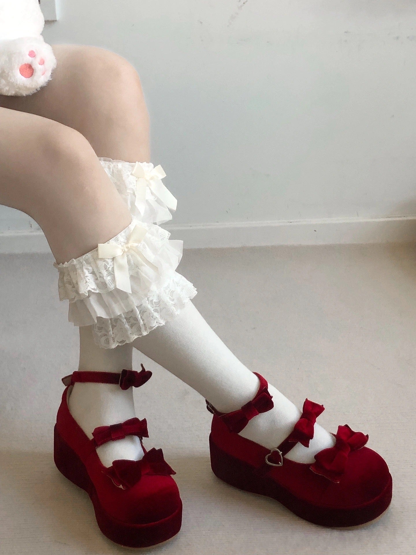 ♡ Candy Cake ♡ - Velvet Flat Platforms