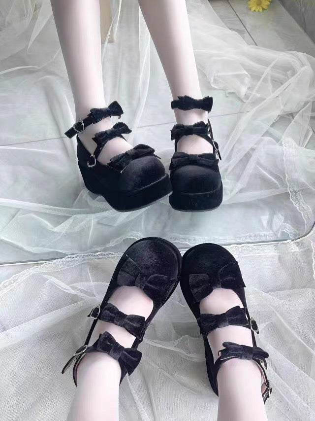 ♡ Candy Cake ♡ - Velvet Flat Platforms