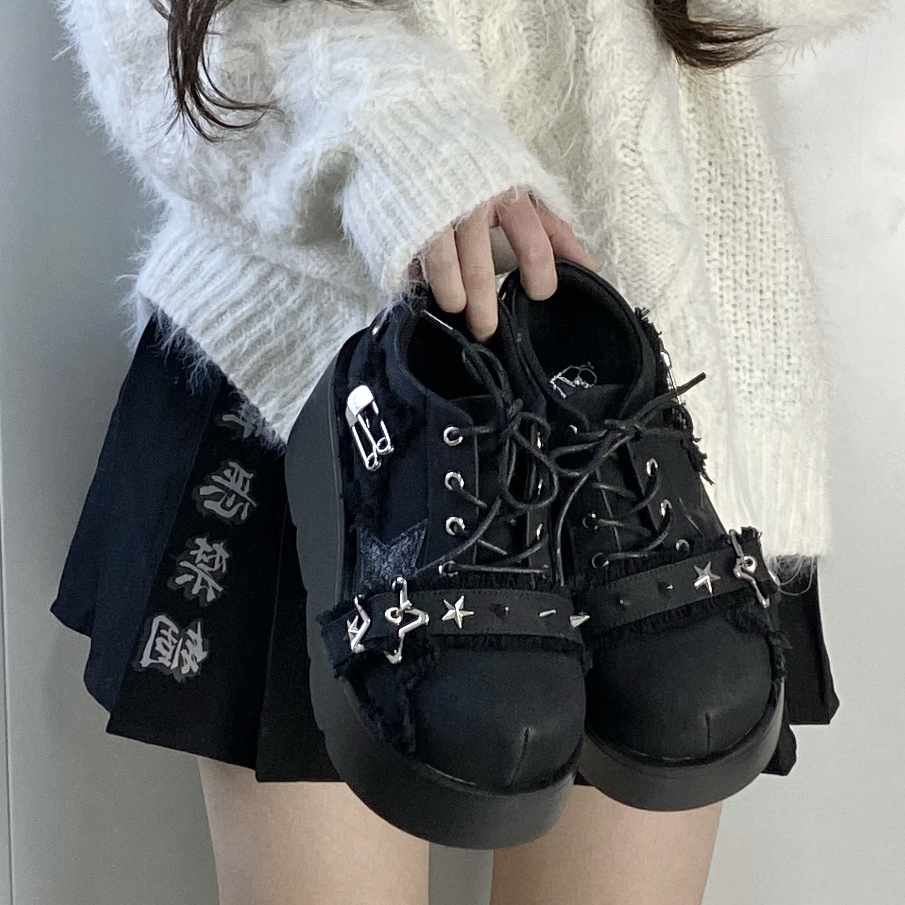 ♡ Star Mark ♡ - Canvas Platform Shoes