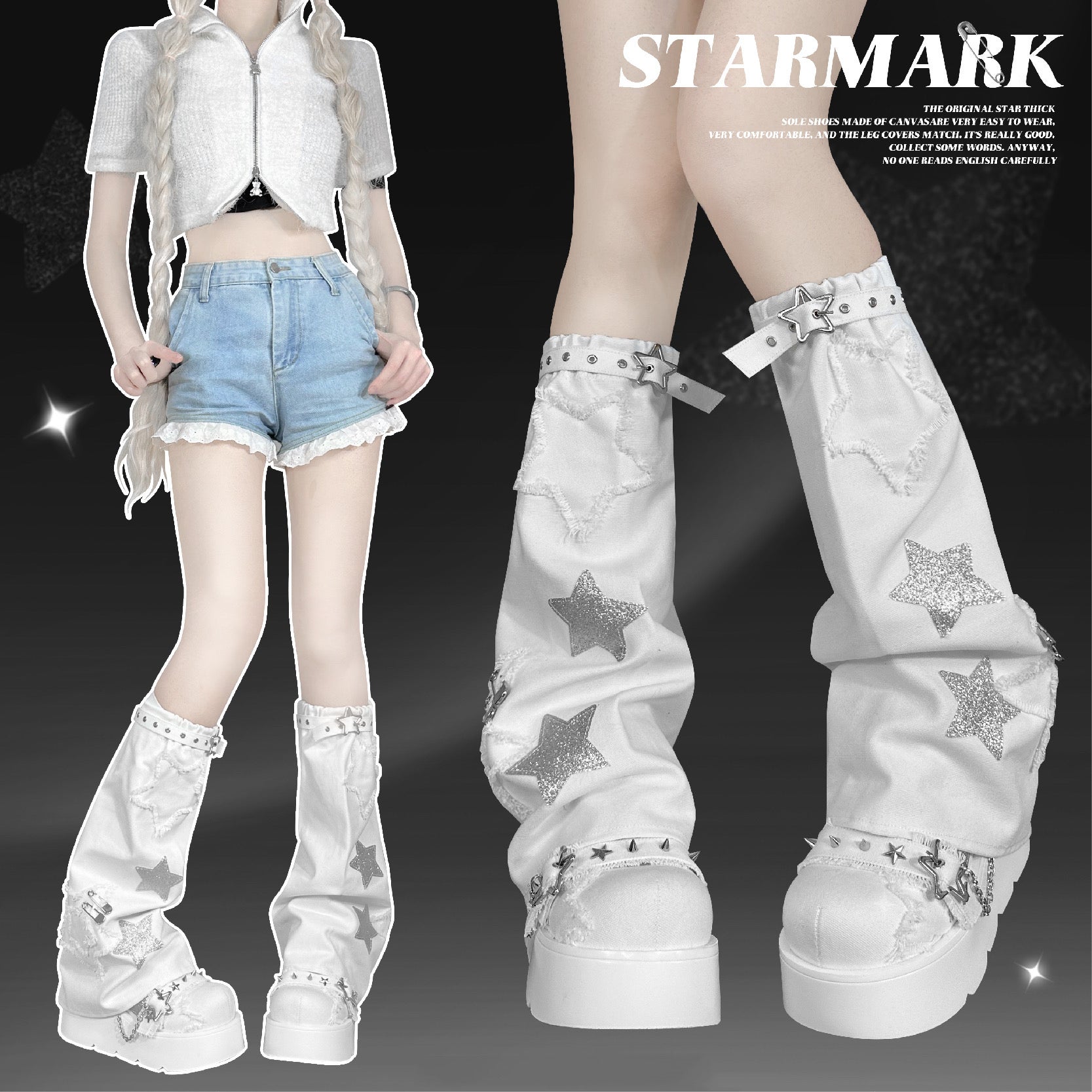 ♡ Star Mark ♡ - Canvas Platform Shoes